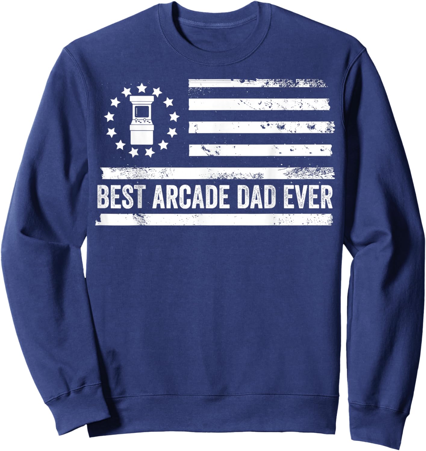 Arcade Video Games Retro US American Flag 80s 90s Patriotic Sweatshirt - Sweatshirt | Navy