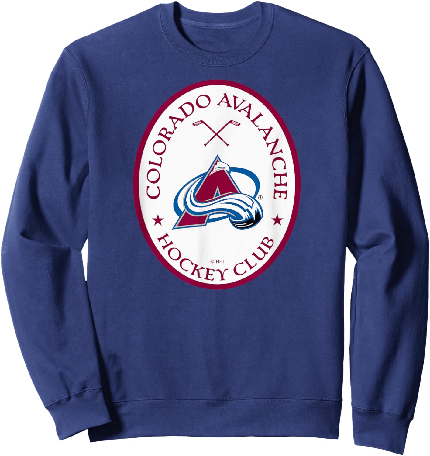 Colorado Avalanche Officially Licensed Navy - NHL, Men's, , X-Small, Short Sleeve, , Solid Blue, Sports Team Logo , Modern Soft Print, Straight Fit, Imported Sweatshirt - Sweatshirt | Navy