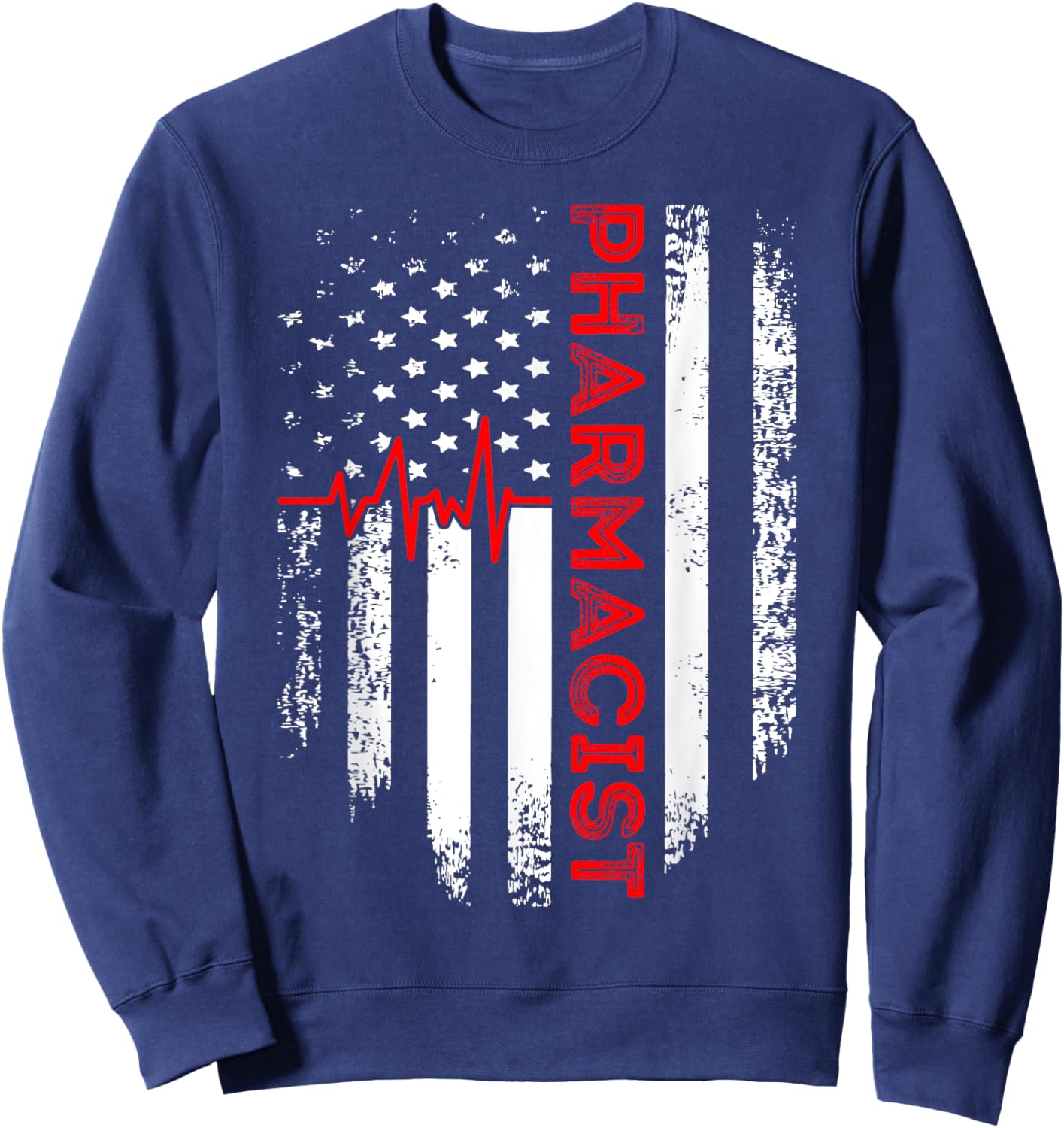 Pharmacist USA Flag Pharmacy Technician Student Sweatshirt - Sweatshirt | Navy