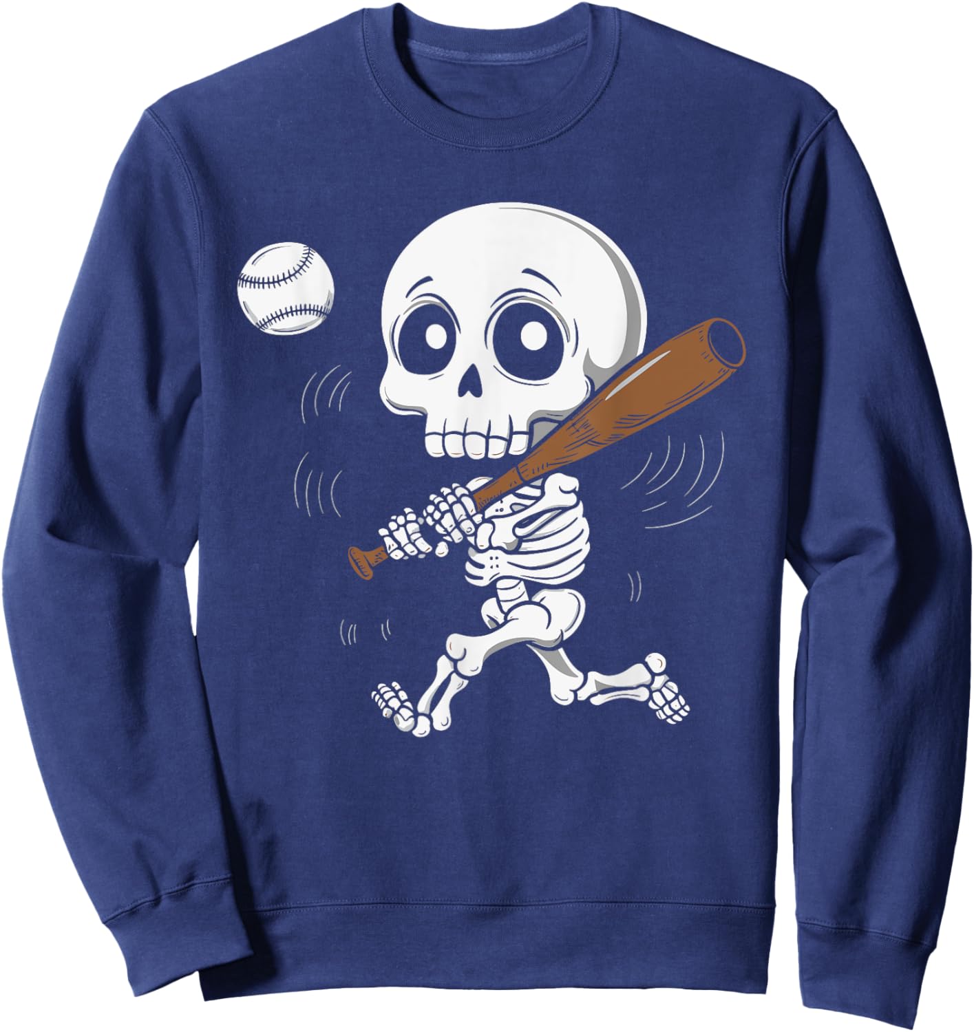 Skeleton Playing Baseball Sweatshirt - Sweatshirt | Navy