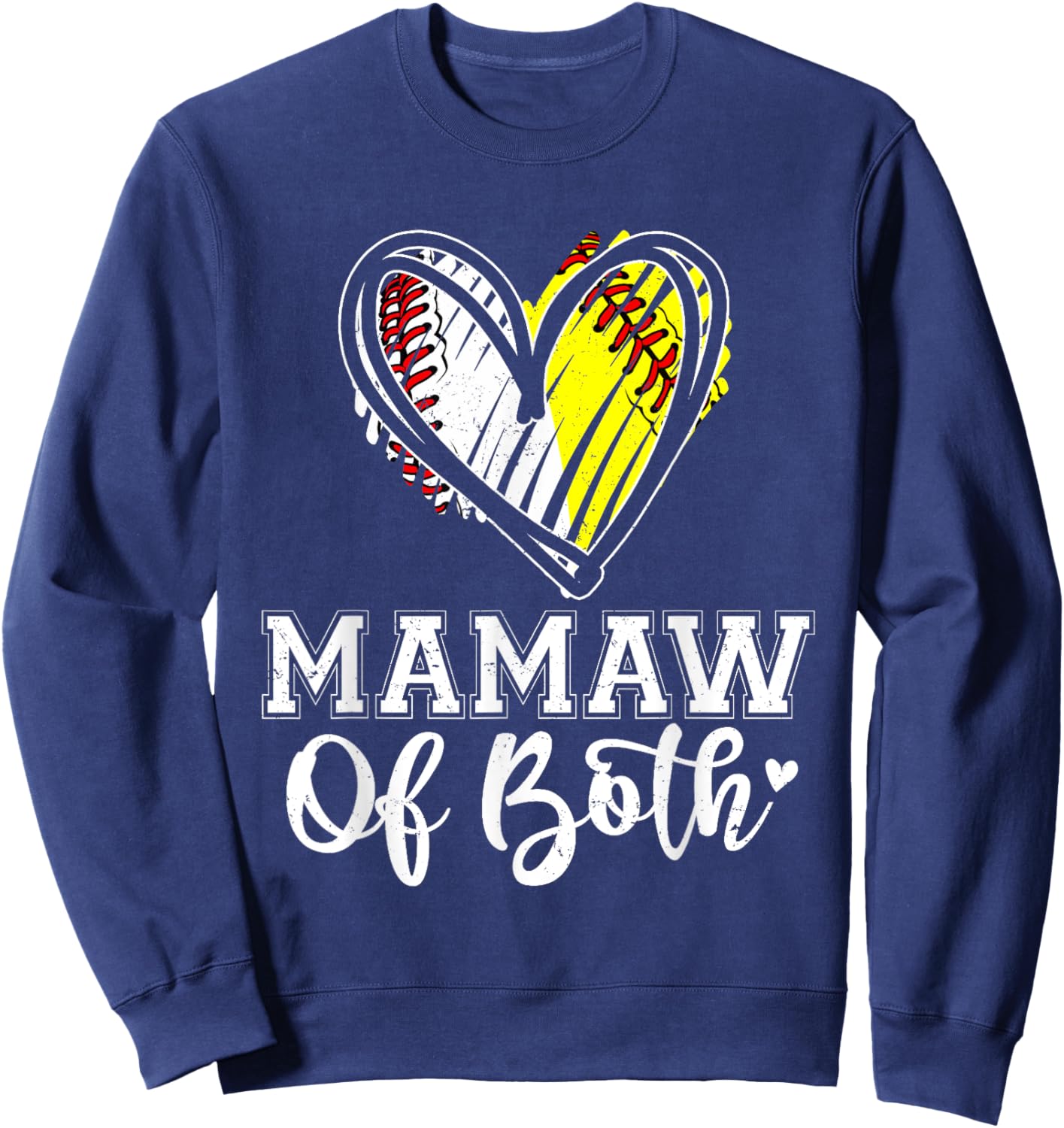 Mamaw Of Both Baseball Softball Mamaw Mothers Day Sweatshirt - Sweatshirt | Navy