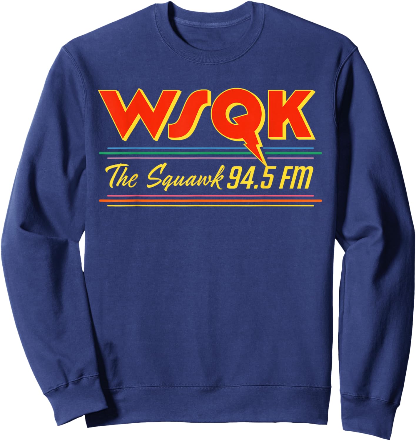 Stranger Things Lucas WSQK Squawk Officially Licensed Sweatshirt - Sweatshirt | Navy