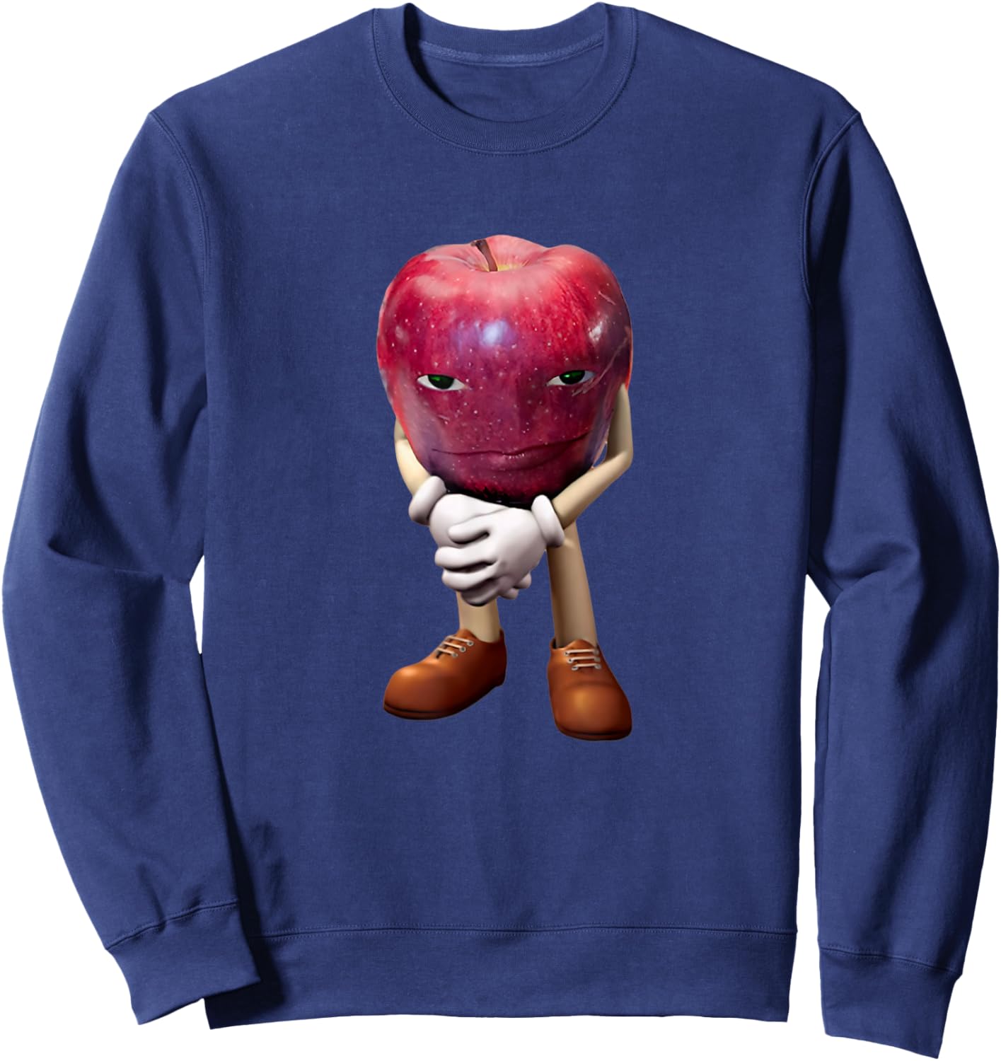 Grumpy Apple Meme Sweatshirt - Sweatshirt | Navy