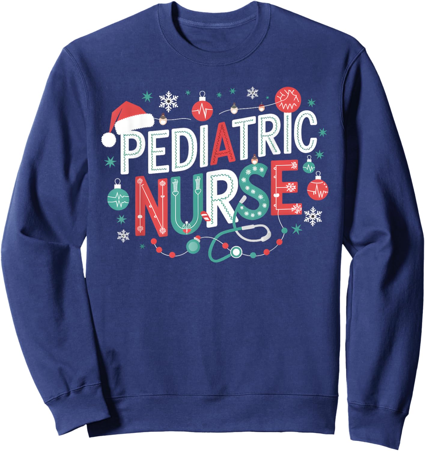 Peds Crew Pediatric Nurse Nursing Group Christmas Matching Sweatshirt - Sweatshirt | Navy