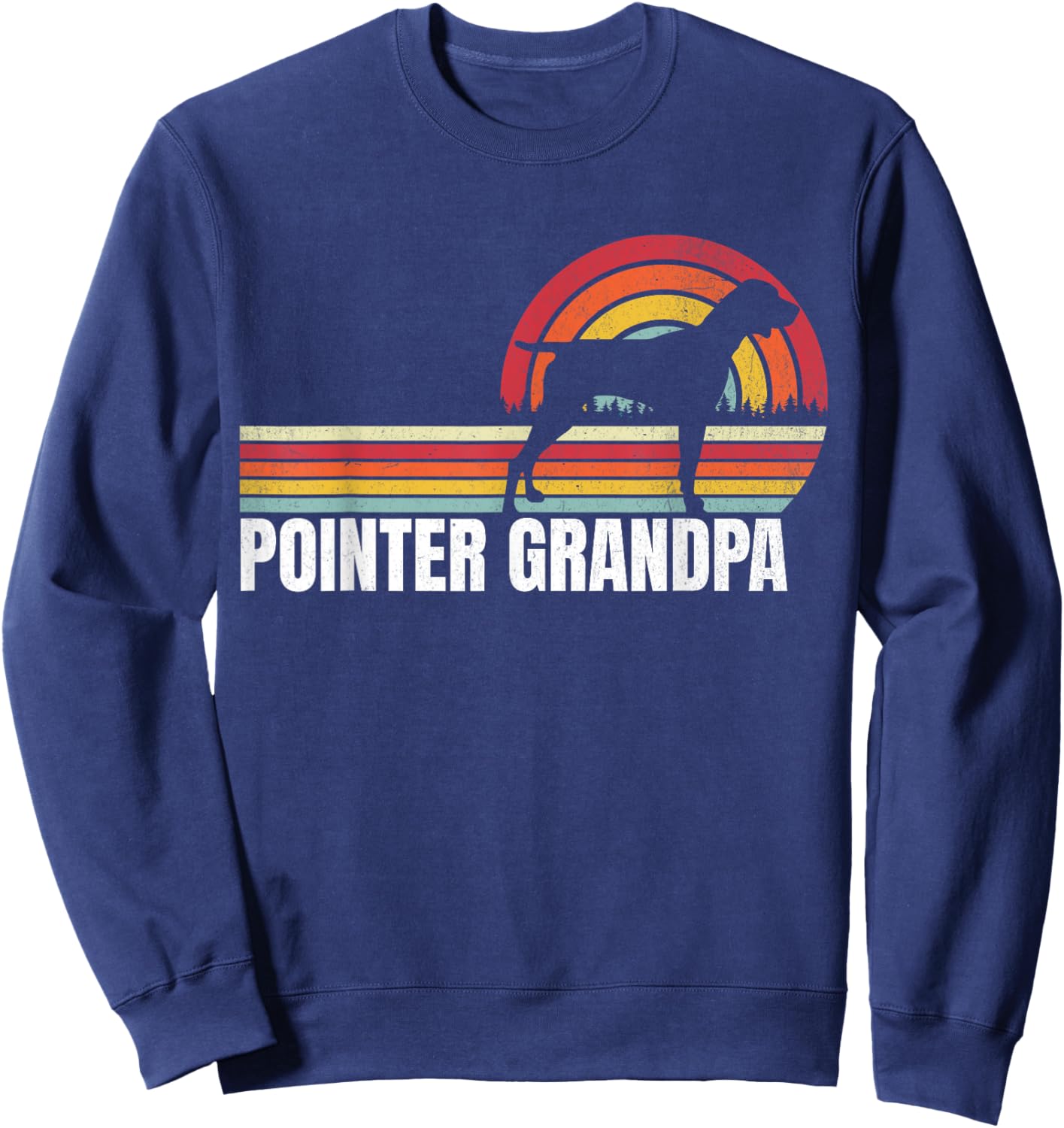 German Shorthaired Pointer Grandpa American Flag GSP Dog Sweatshirt - Sweatshirt | Navy