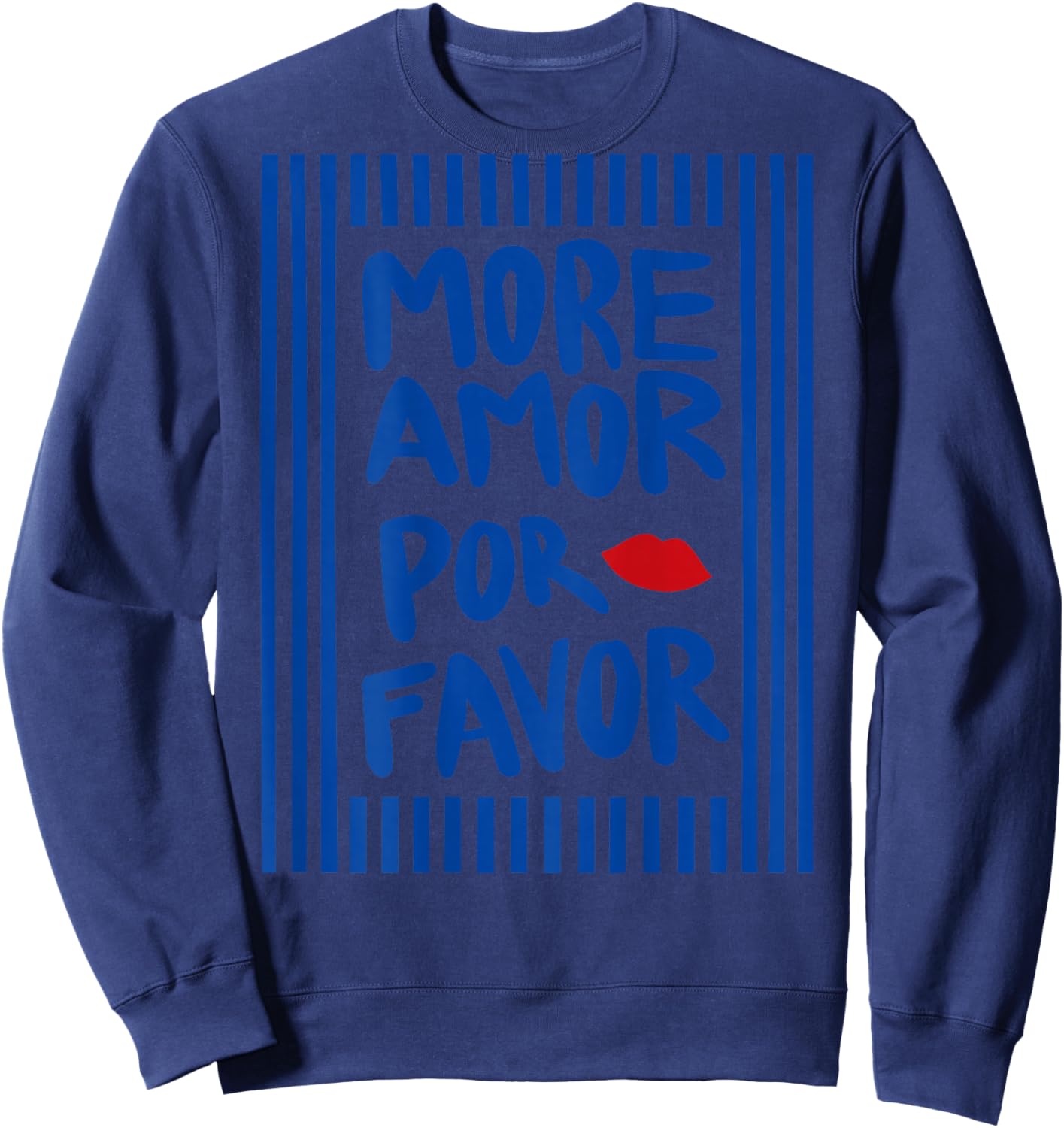 More Amor POR Favor X KISS Selflove Selbstliebe Backprint Sweatshirt - Sweatshirt | Navy