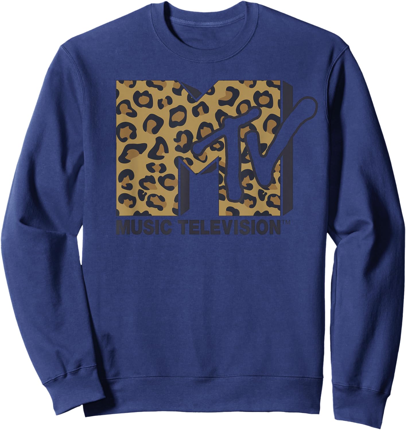 Classic MTV Leopard Print Logo Sweatshirt - Sweatshirt | Navy