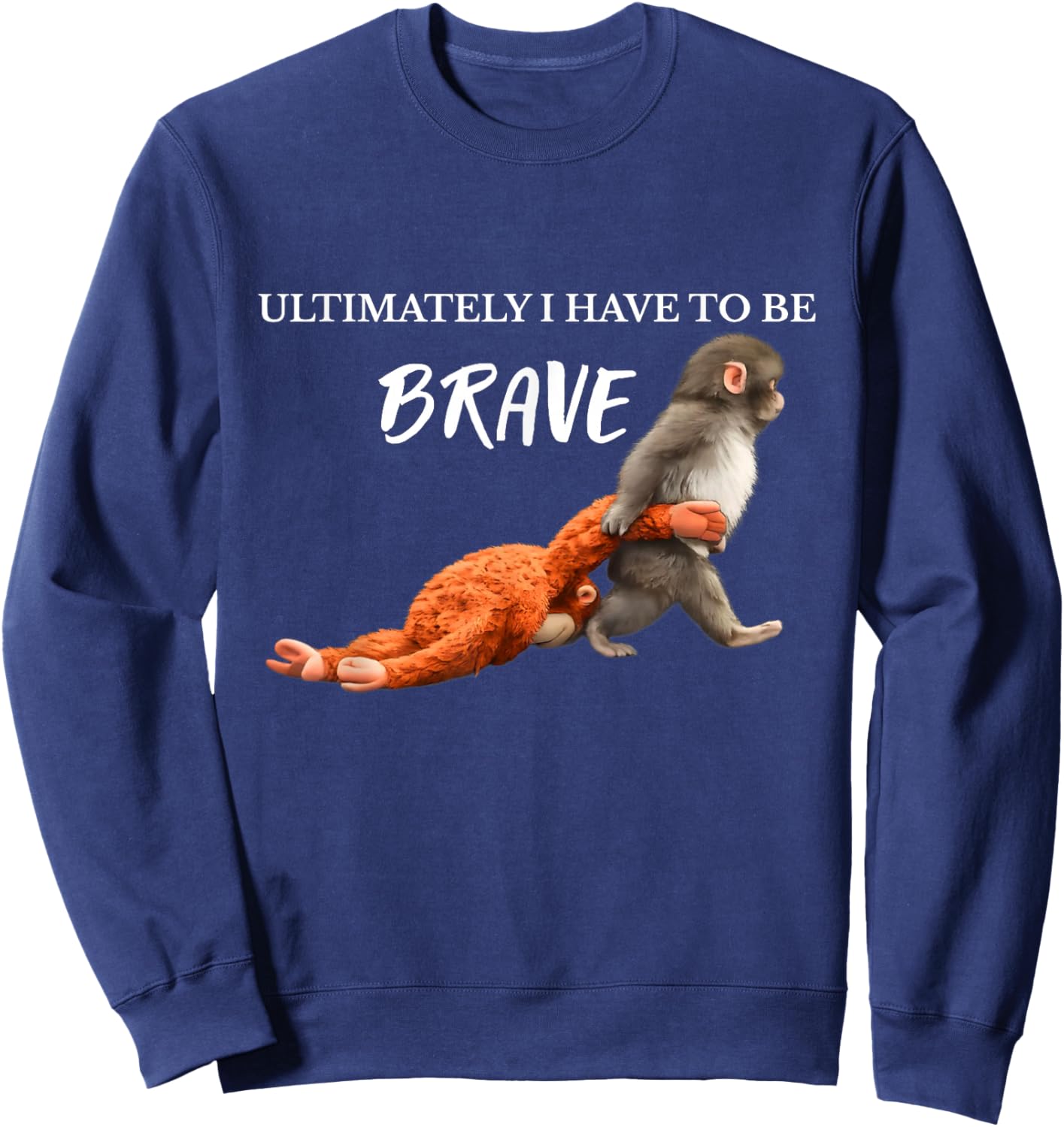 Ultimately, I Must Be Brave Baby Monkey Punch Sweatshirt - Sweatshirt | Navy