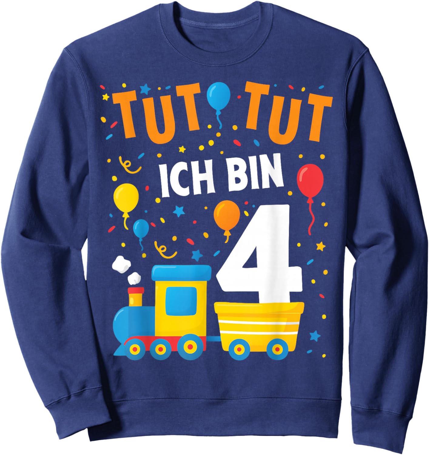 4 Geburtstag Zug Eisenbahn Lokomotive Junge 4er Geburtstag Sweatshirt - Sweatshirt | Navy