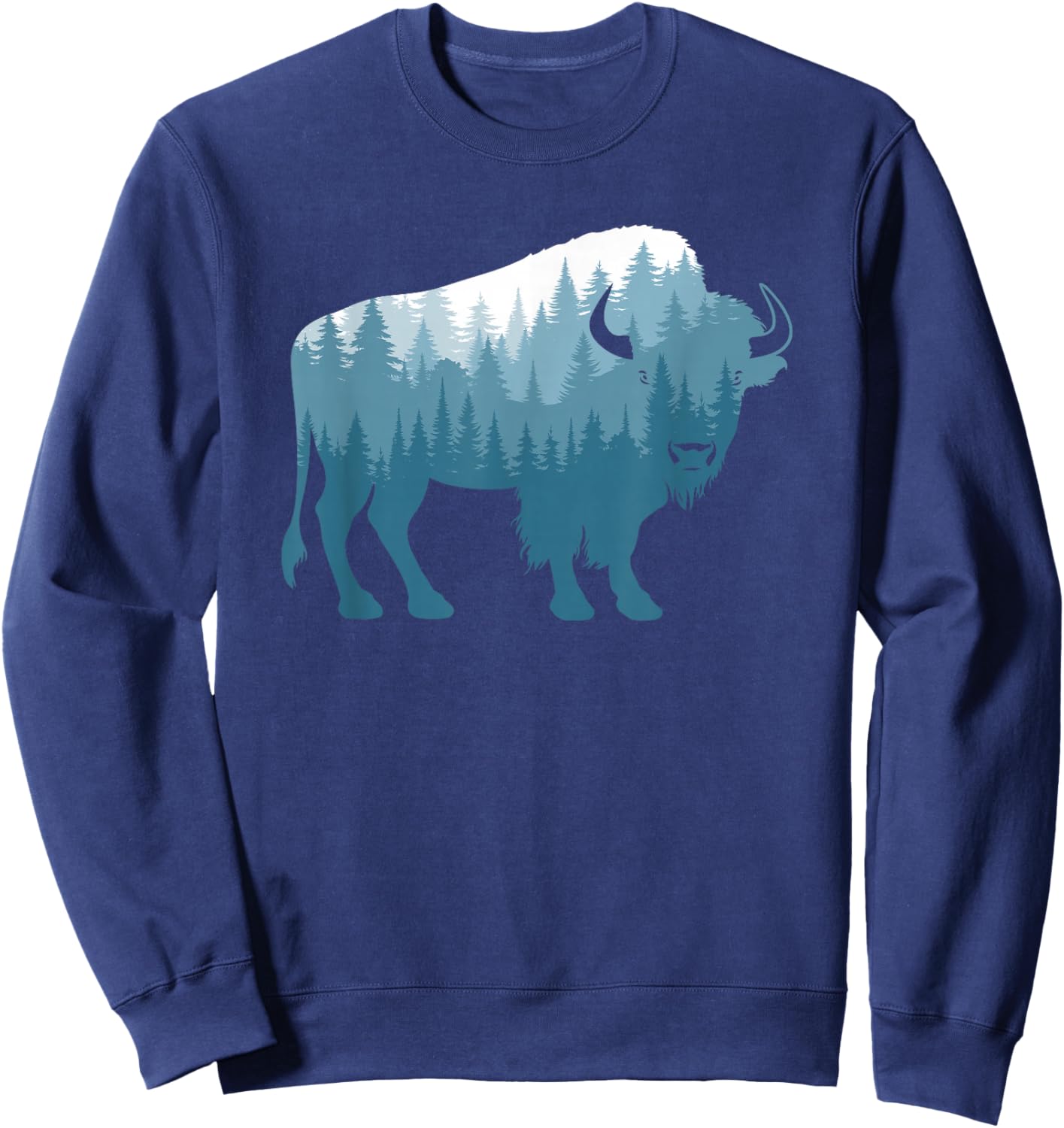 Bison Lover Buffalo Forest Men Women Sweatshirt - Sweatshirt | Navy