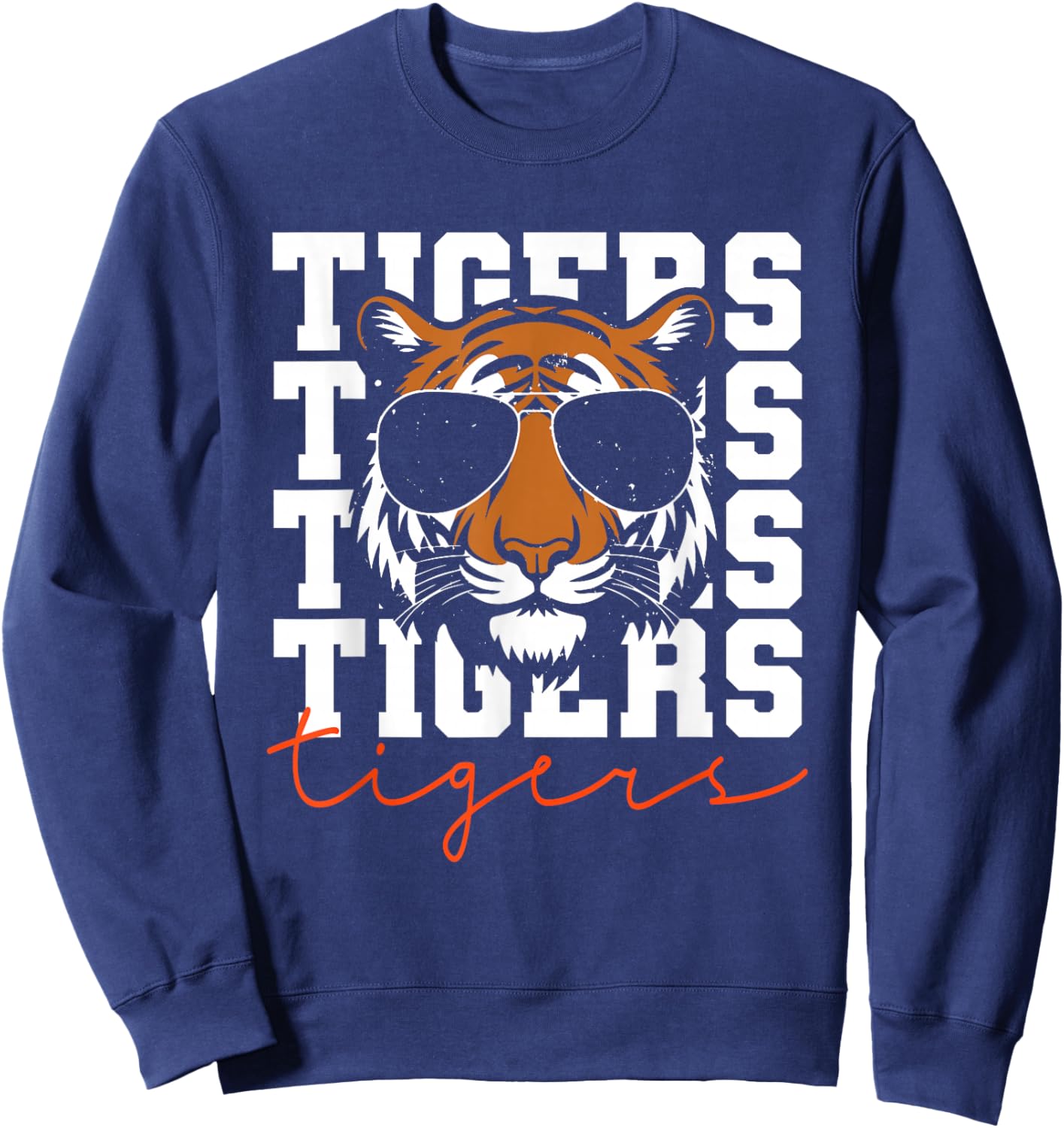 Vintage Tigers Inspirational Athletic Name Design Gift Sweatshirt - Sweatshirt | Navy