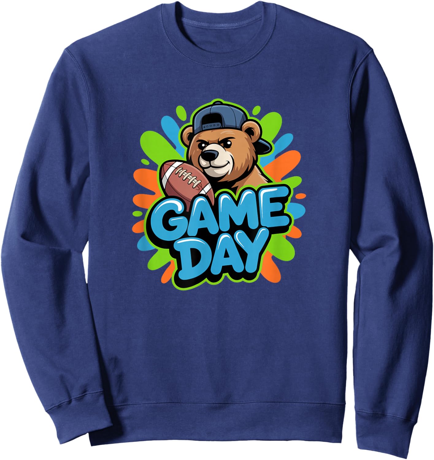 Funny Bear Game Day Sweatshirt - Sweatshirt | Navy