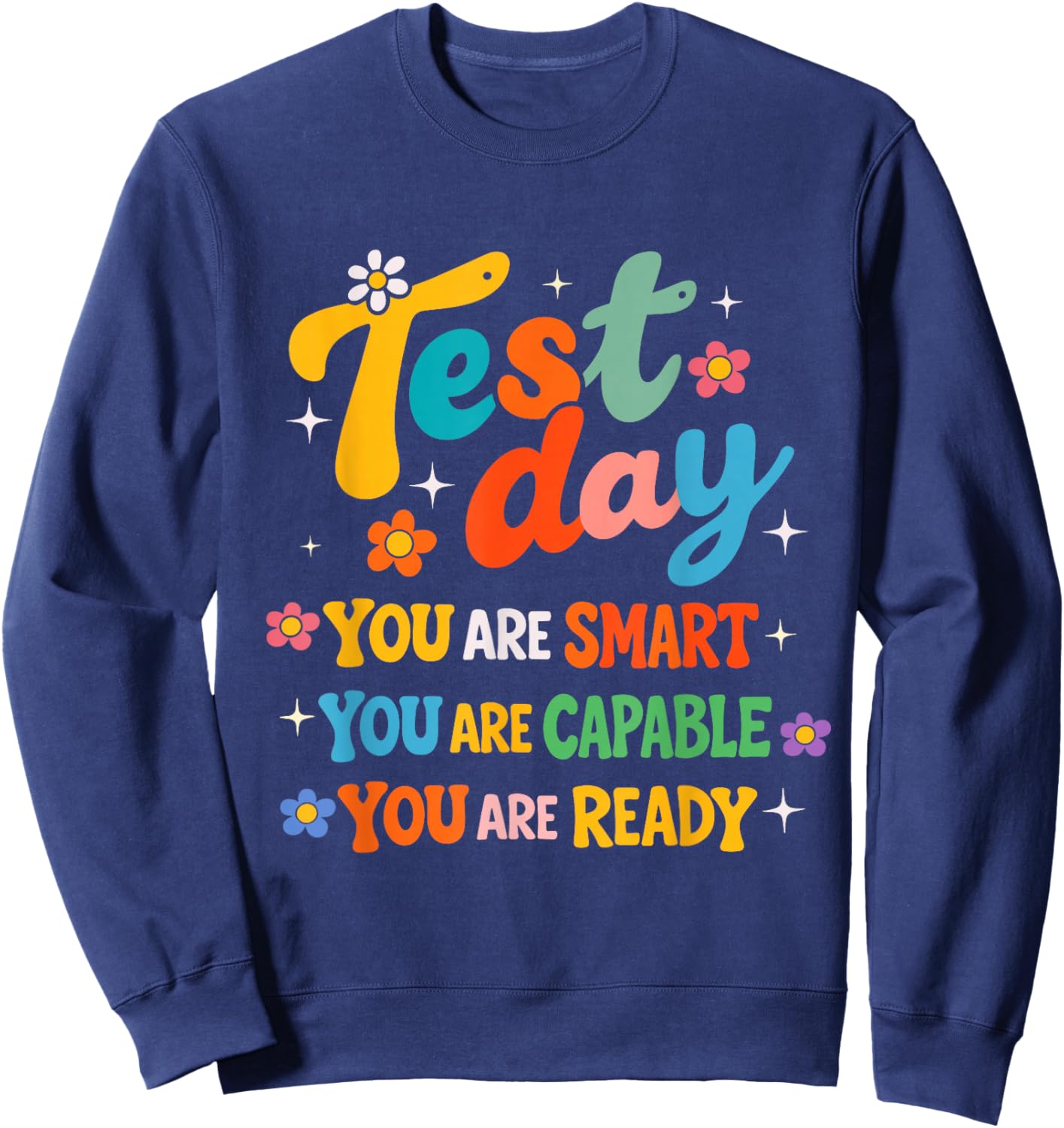 Test Day Retro Teacher Testing Students Exam Motivational Sweatshirt - Sweatshirt | Navy