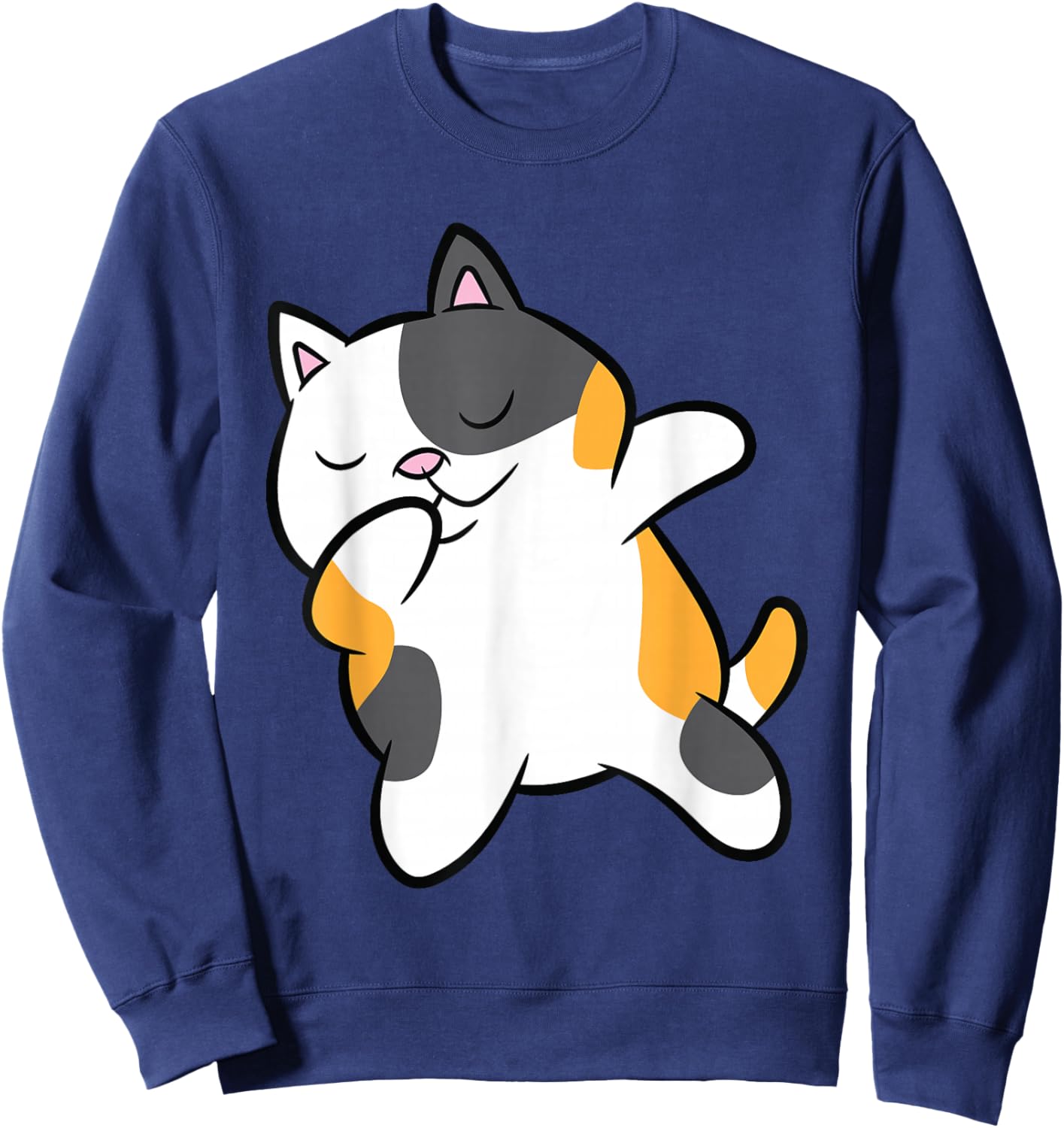 Dabbing Calico Cat Cute Dabbing Calico Cat Sweatshirt - Sweatshirt | Navy