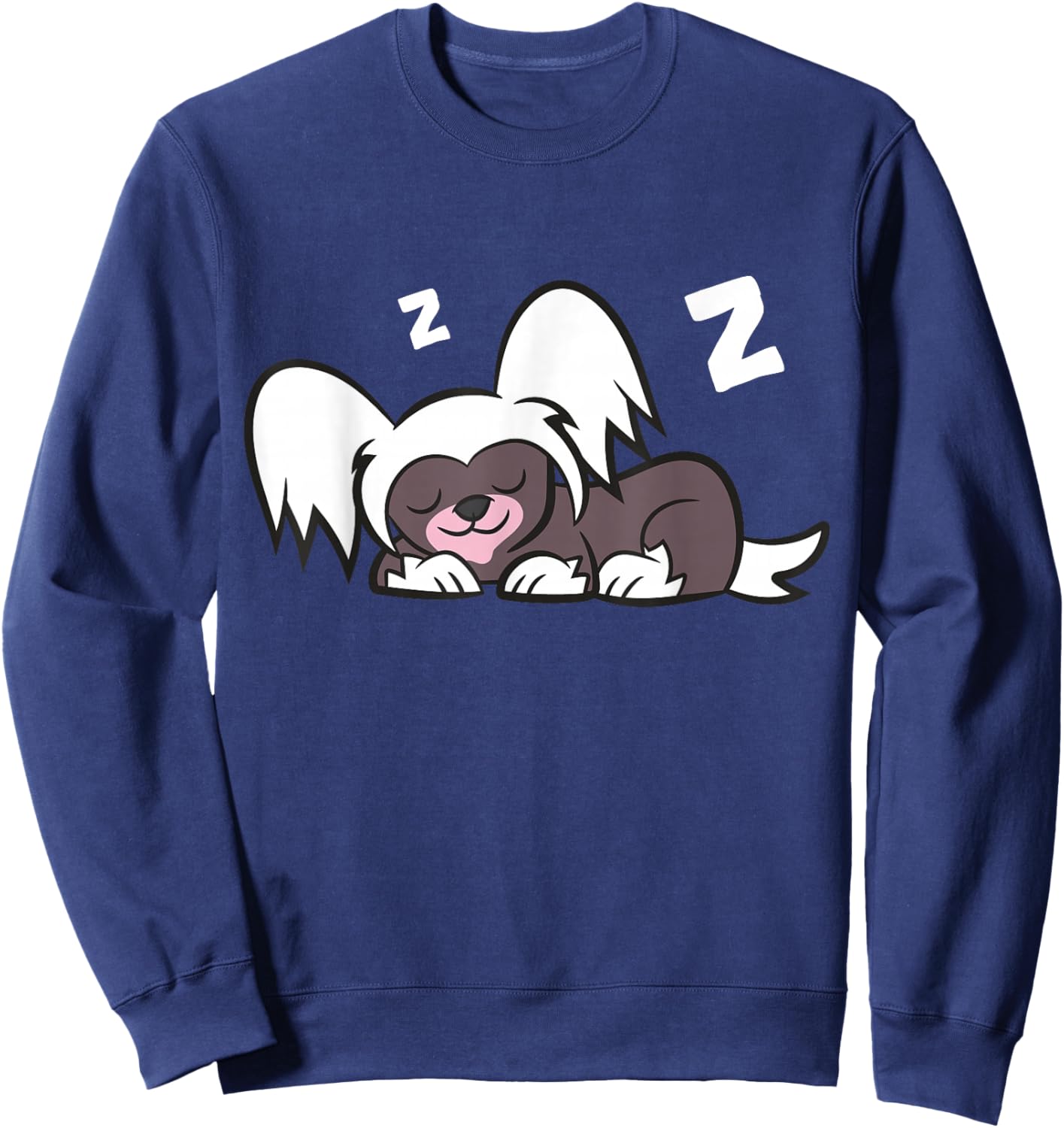 Sleeping Chinese Crested Lazy Chinese Crested Dog Sweatshirt - Sweatshirt | Navy