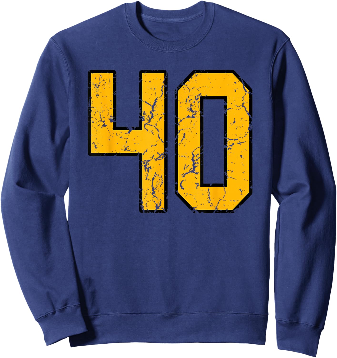 Gold and Black Sports Number 40 Jersey Uniform Player Sweatshirt - Sweatshirt | Navy