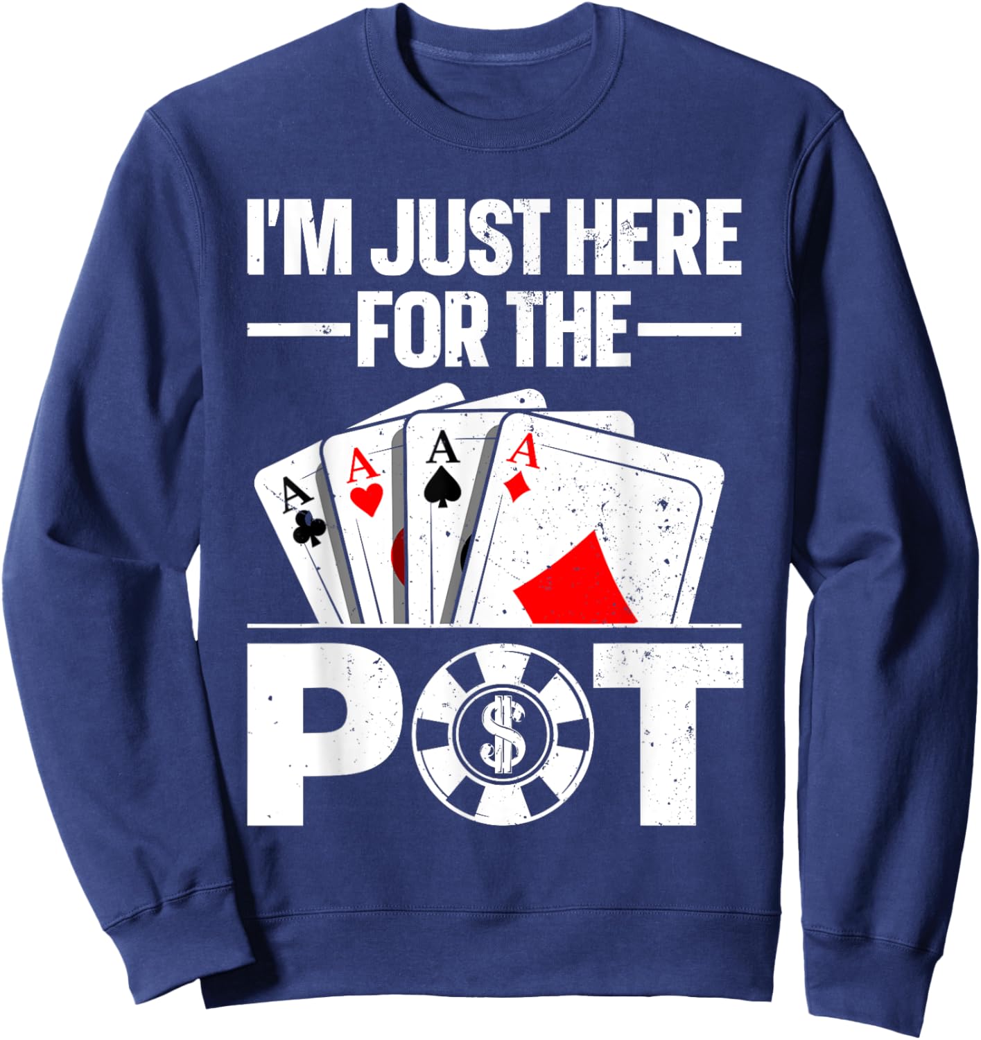 Funny Poker Lover Design Women Casino Poker Players Sweatshirt - Sweatshirt | Navy