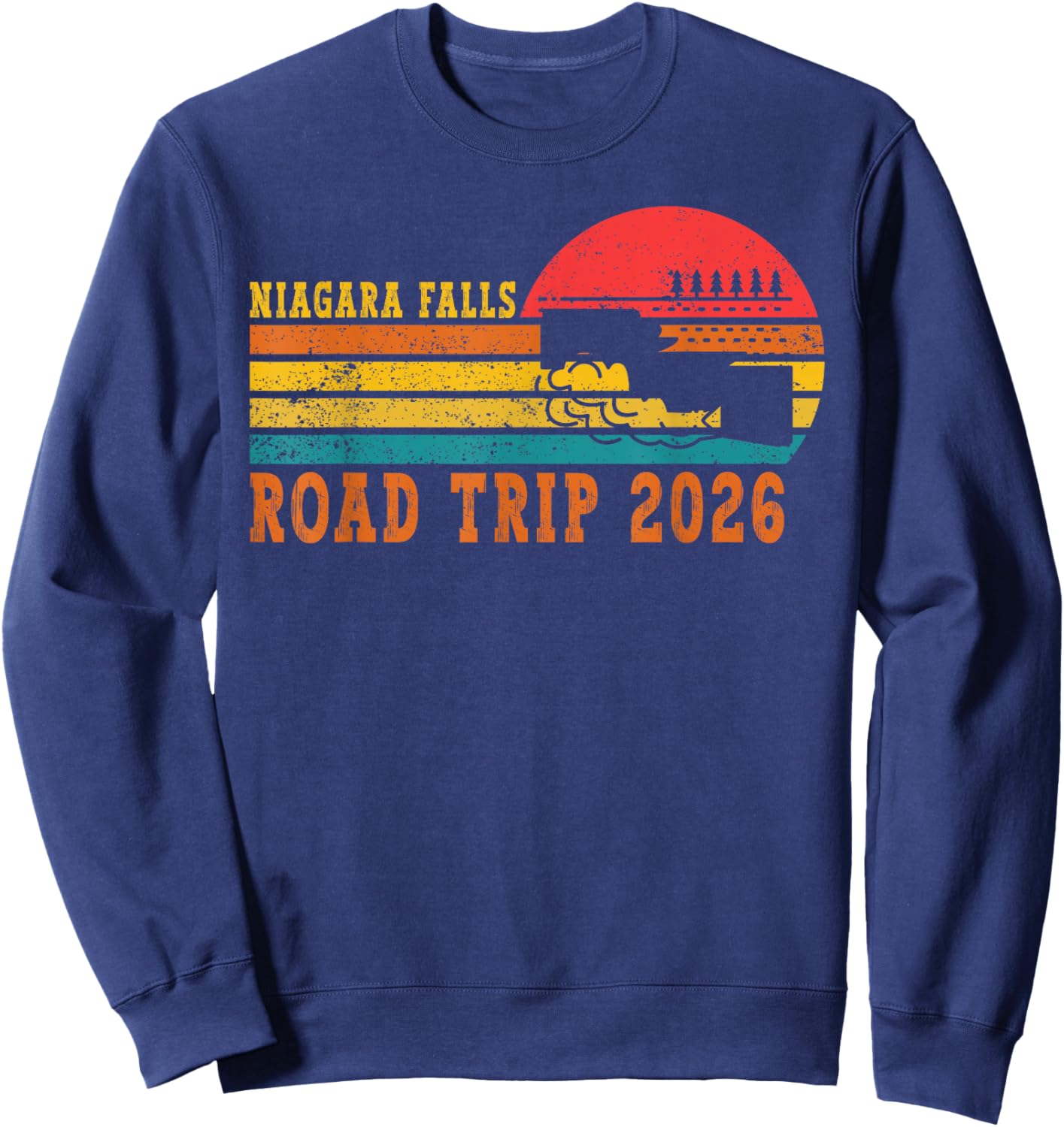 Niagara Falls Road Trip 2026 Summer Vacation Souvenir Retro Sweatshirt - Sweatshirt | Navy