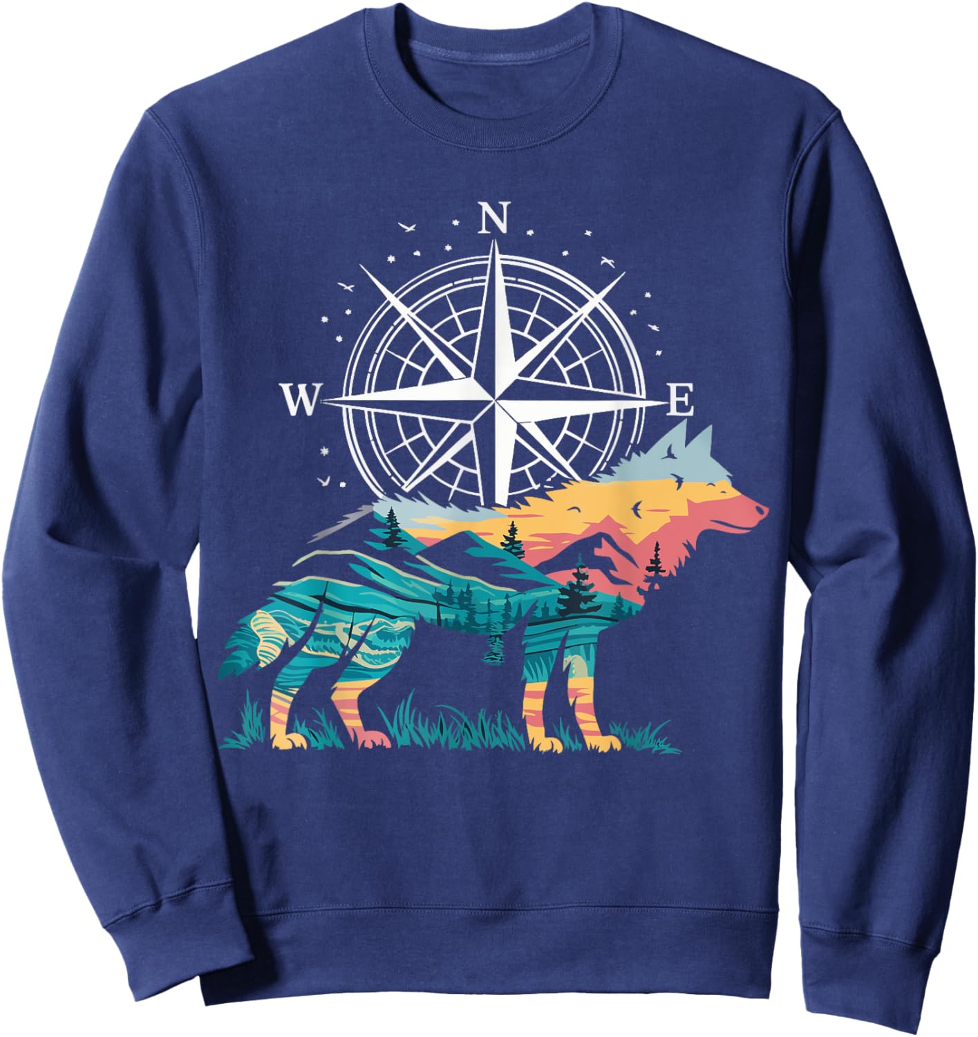 Wolf Compass Hiker Sweatshirt - Sweatshirt | Navy