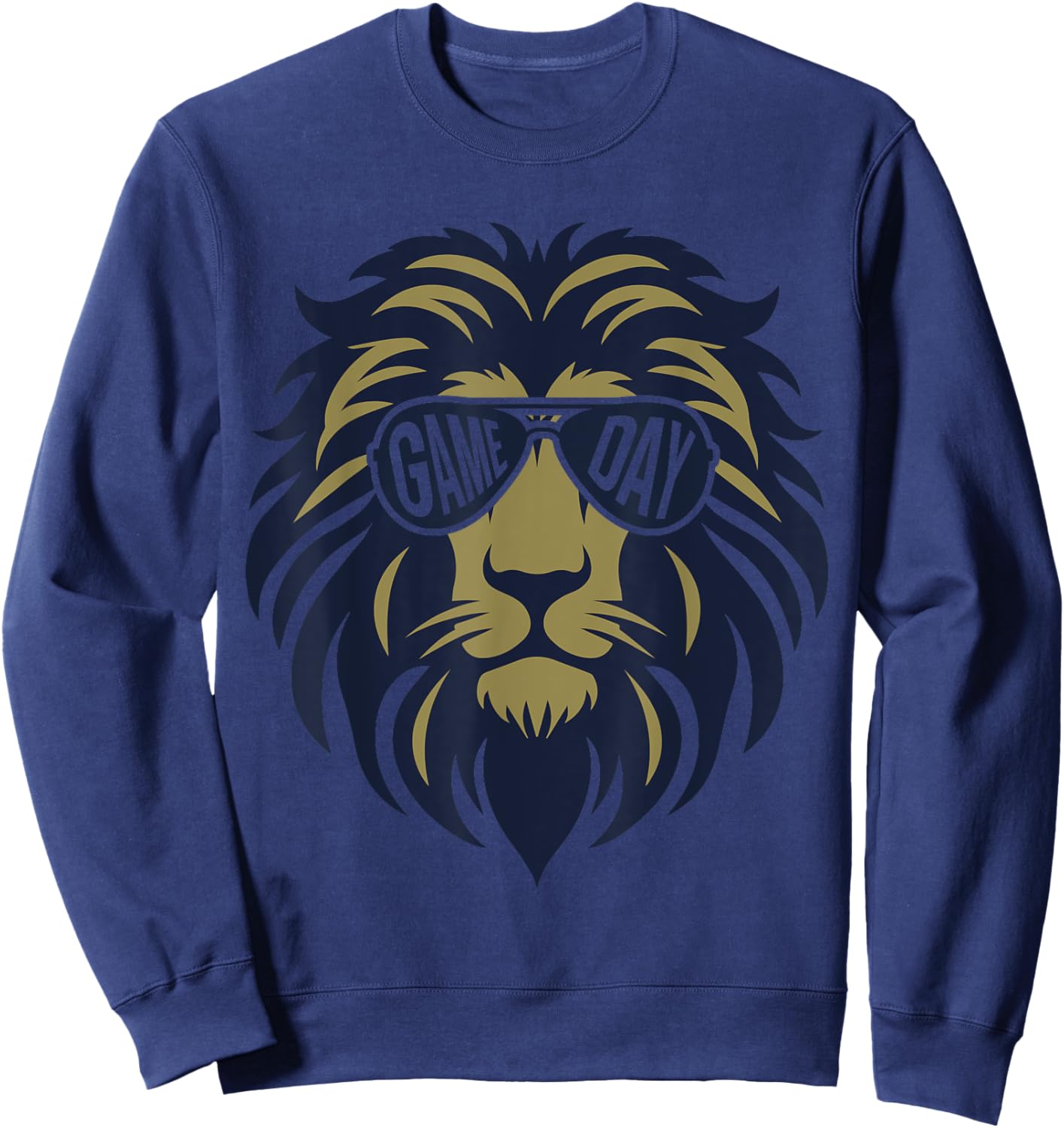 Football Game Day Lion Vintage Sweatshirt - Sweatshirt | Navy