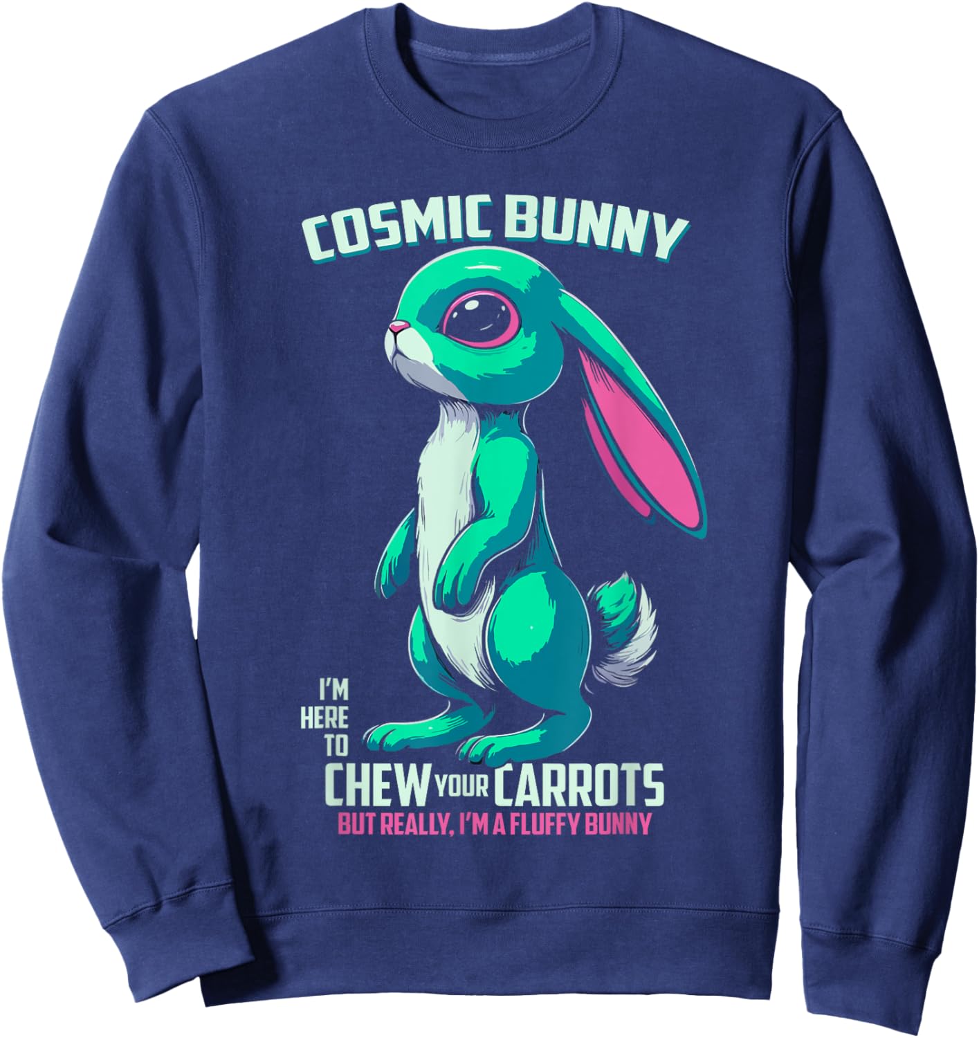 Alien Bunny Extraterrestrial Rabbit UFO Sweatshirt - Sweatshirt | Navy
