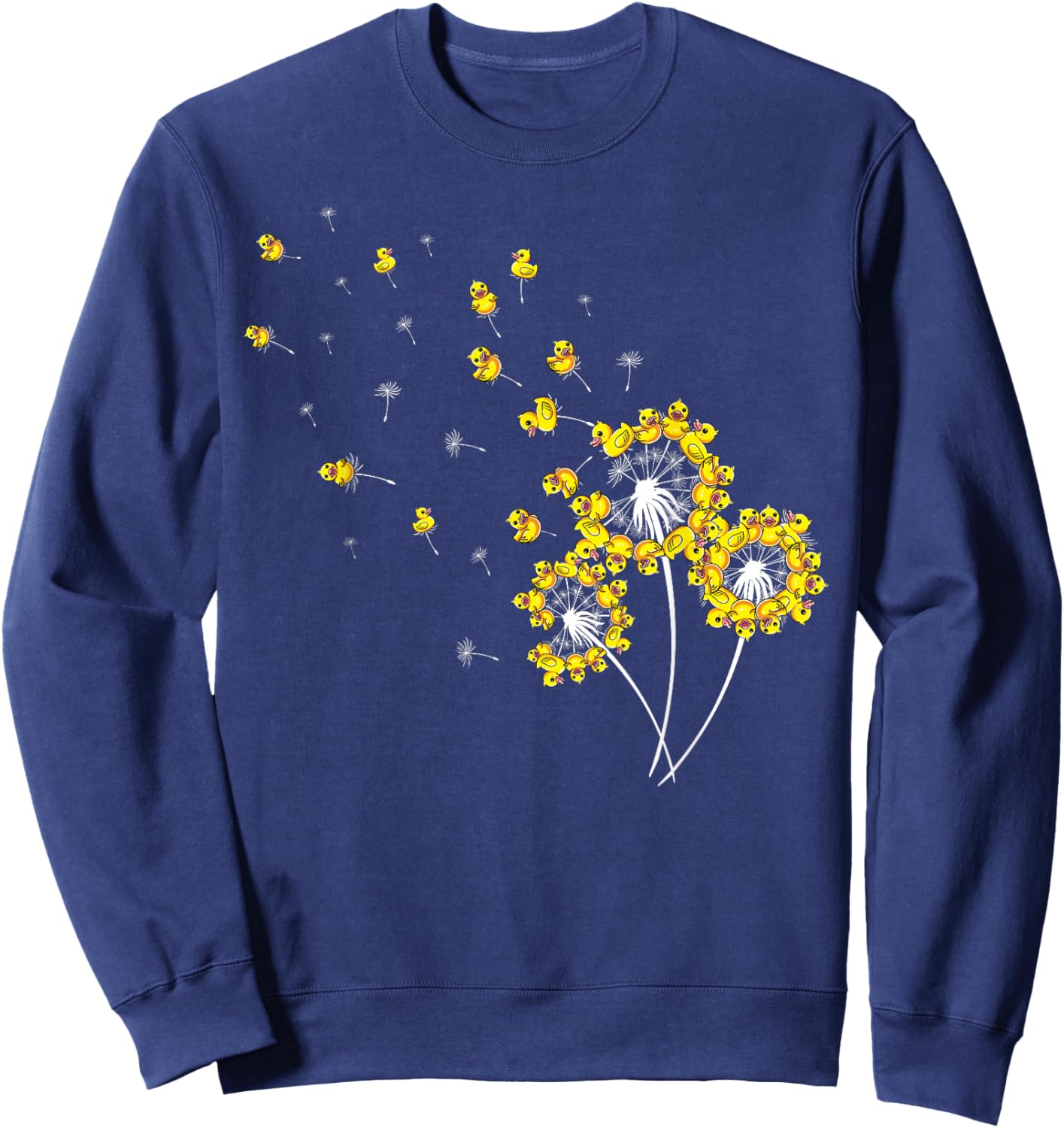 Rubber Duck Dandelions Cute Rubber Duckie Bath Toy Funny Sweatshirt - Sweatshirt | Navy