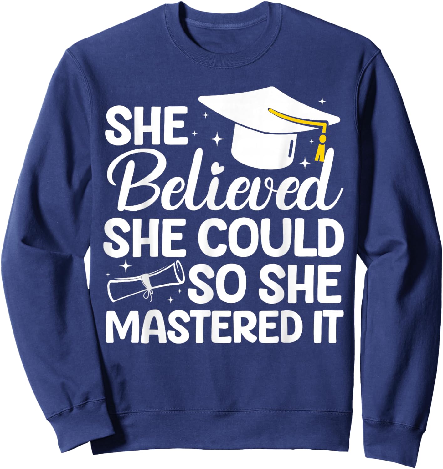 Masters Degree Graduation Art Girl Masters Degree Sweatshirt - Sweatshirt | Navy