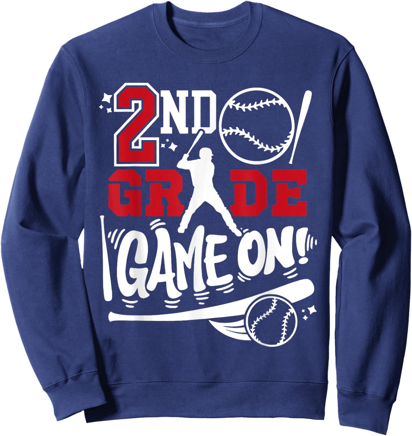 2nd Grade Game On First Day of School Baseball Second Grade Sweatshirt - Sweatshirt | Navy