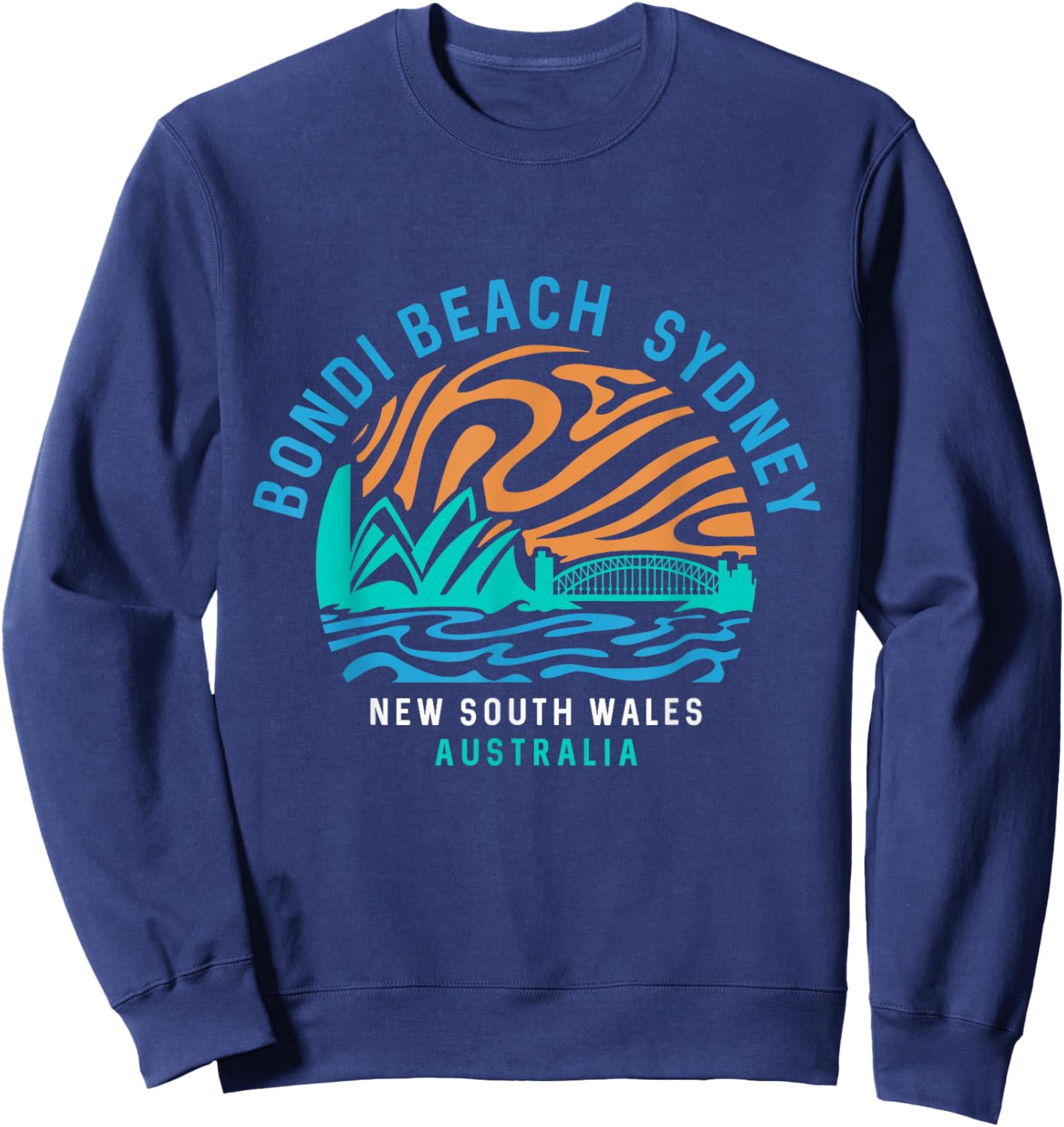Vintage Retro Bondi Beach Sydney Australia Surfer Beach Sweatshirt - Sweatshirt | Navy