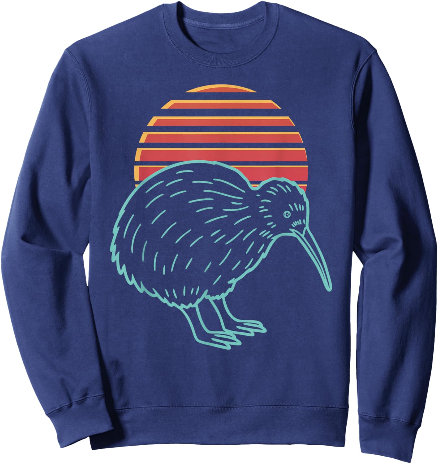Kiwi Bird Lover Animal Retro Synthwave 80s Sweatshirt - Sweatshirt | Navy