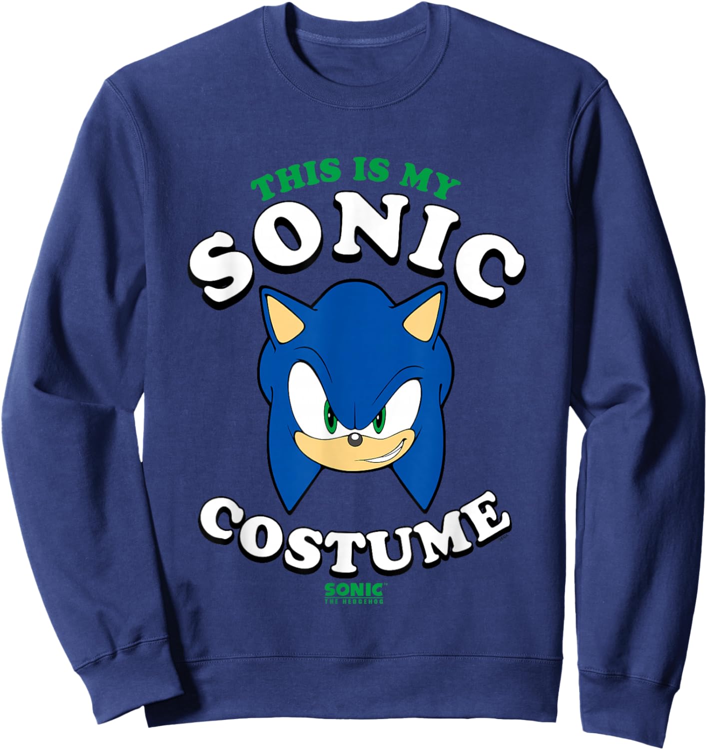 Sonic The Hedgehog Halloween This Is My Sonic Costume Sweatshirt - Sweatshirt | Navy