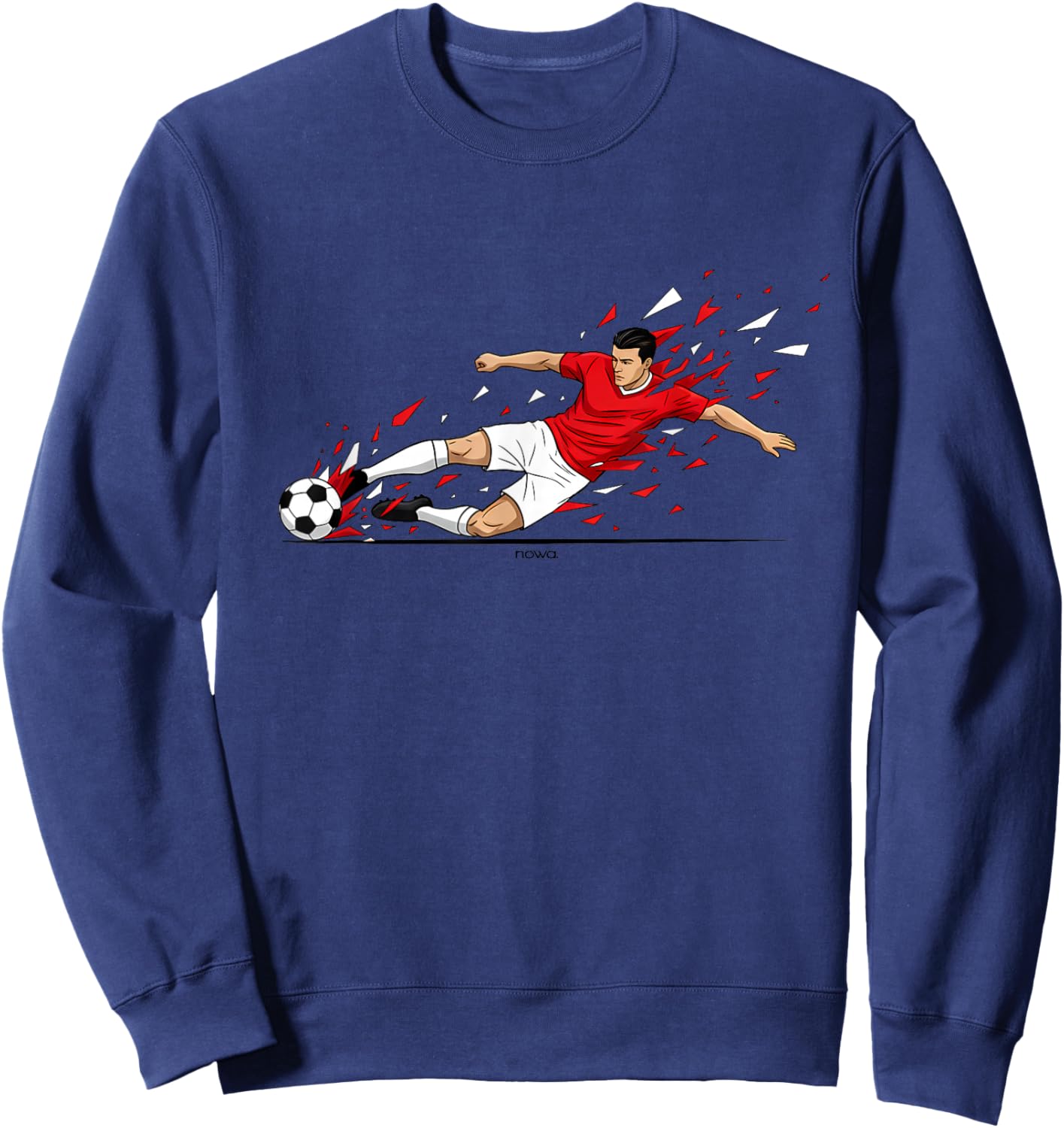 Fussball Tackling UND GRÄTSCHE IN ROT UND Weiss Comic Sweatshirt - Sweatshirt | Navy