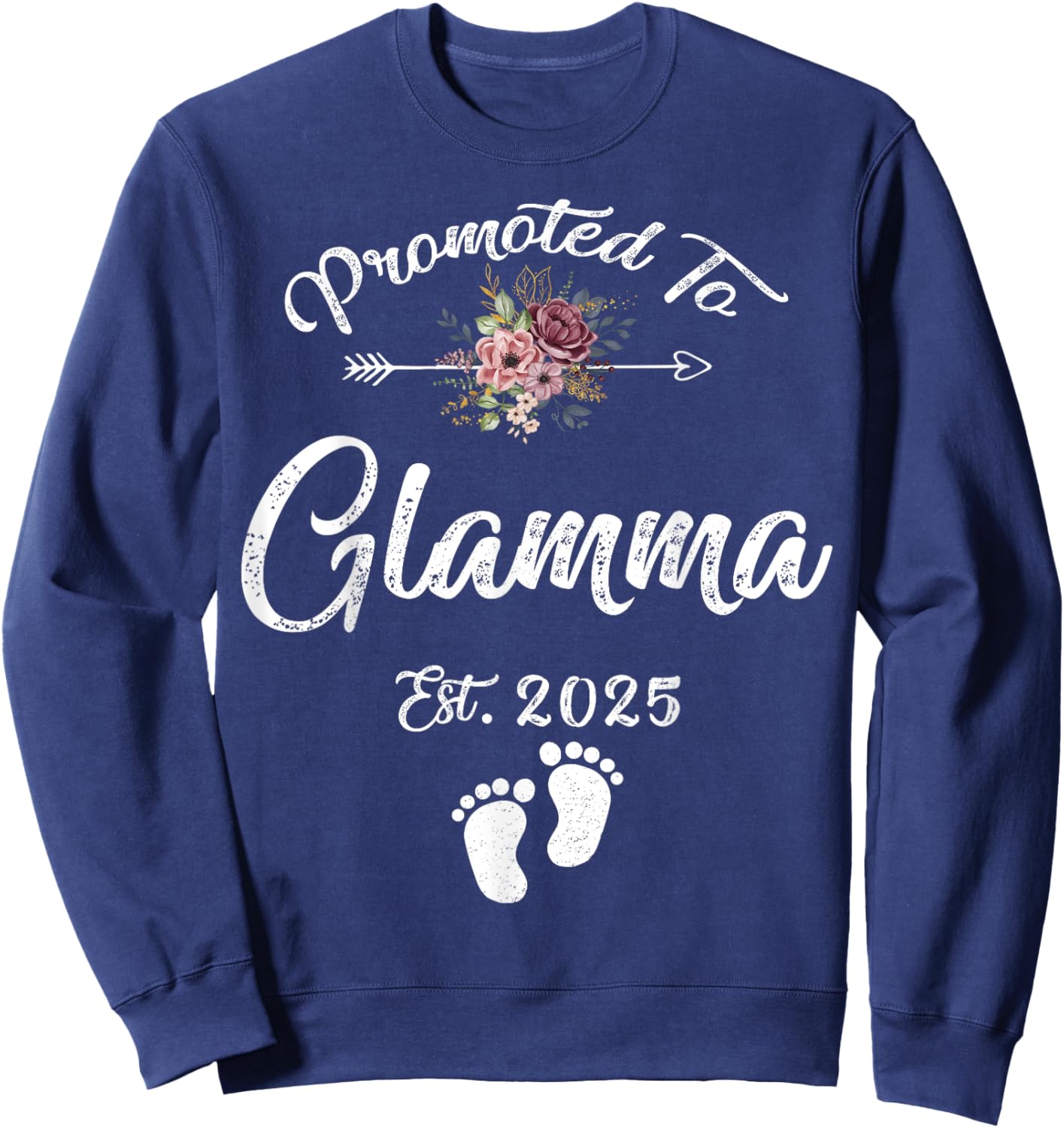 Promoted to Glamma Est 2025 Flower Sweatshirt - Sweatshirt | Navy