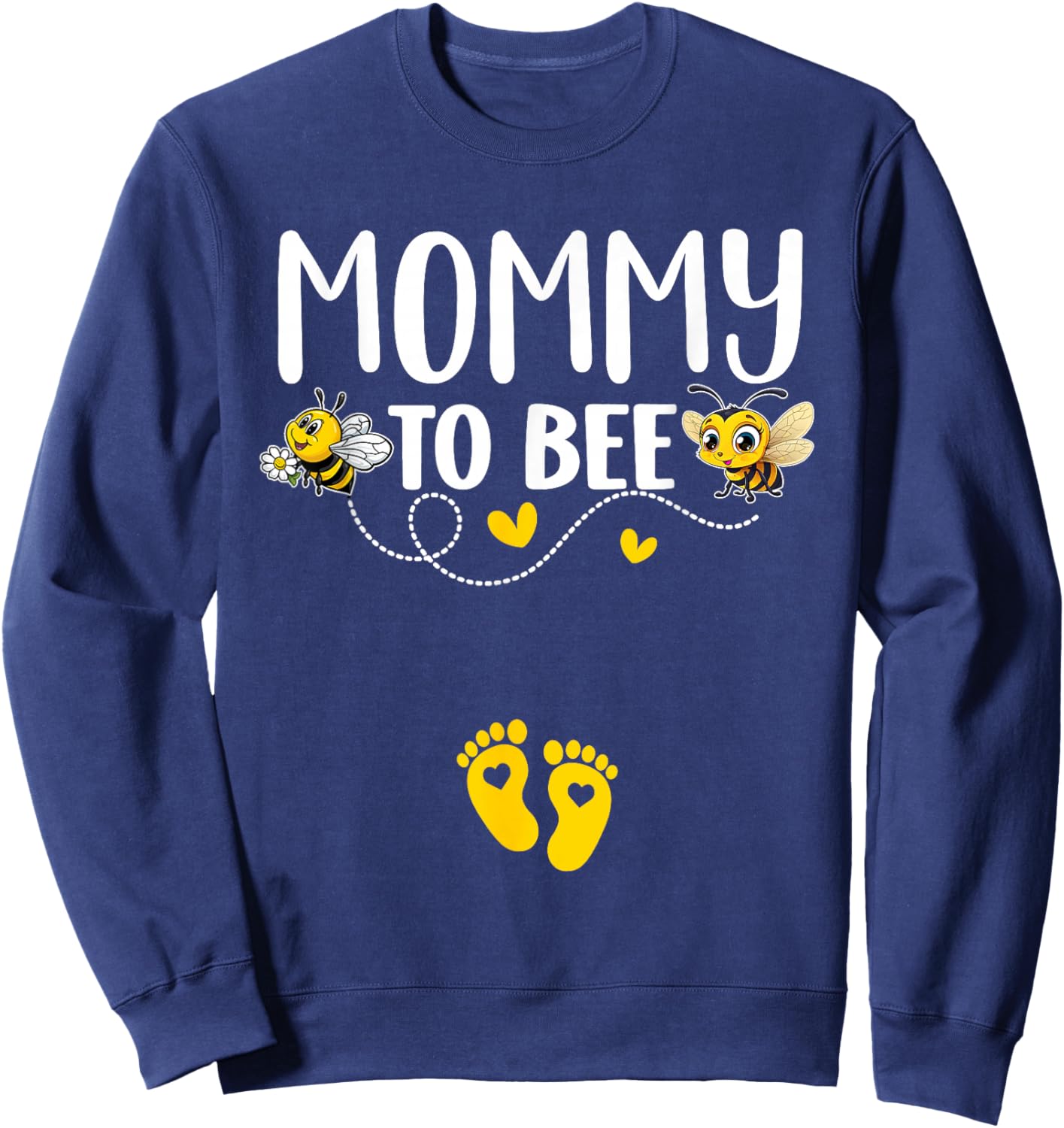 Mommy To Bee Gender Reveal Pregnancy Announcement Mommy Sweatshirt - Sweatshirt | Navy