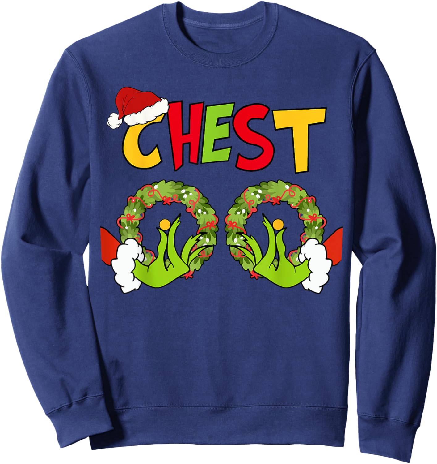 Chest Nuts Merry Christmas Shirt Xmas Matching Couples Women Sweatshirt - Sweatshirt | Navy