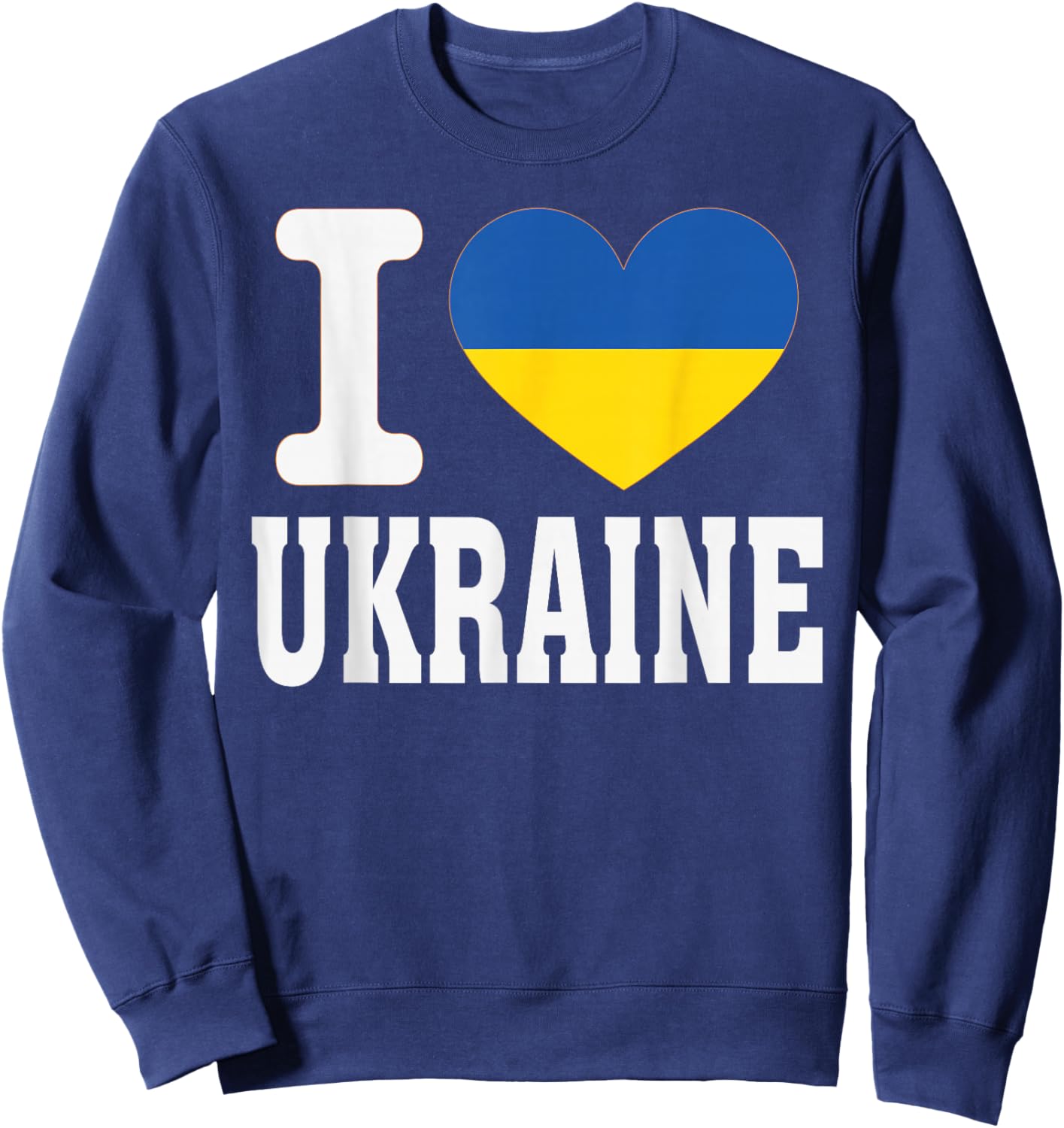 I Love Ukraine Heart Souvenir Lovers Pride Travel Sweatshirt - Sweatshirt | Navy
