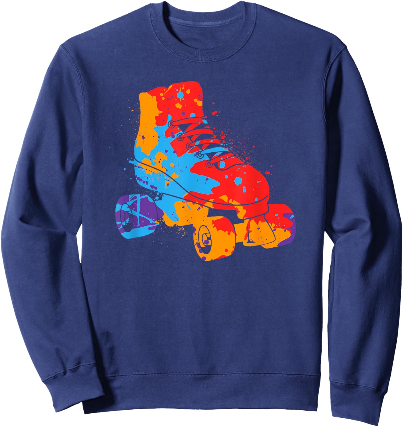 Roller Skater Colorful Rollerskate Women Roller Skating Kids Sweatshirt - Sweatshirt | Navy