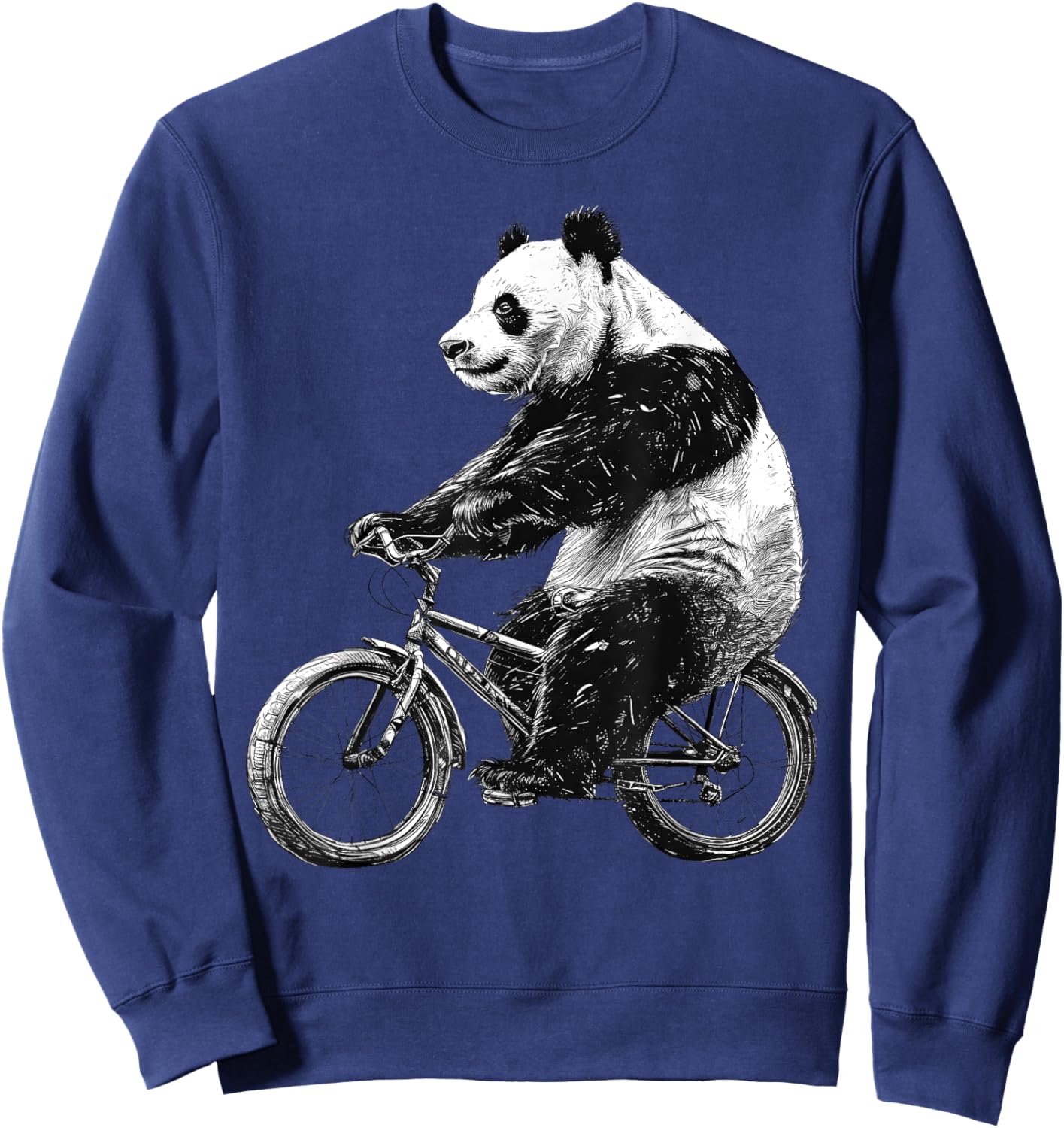 Retro Panda Bear Riding Bike Vintage Bicycle Cycling Lover Sweatshirt - Sweatshirt | Navy