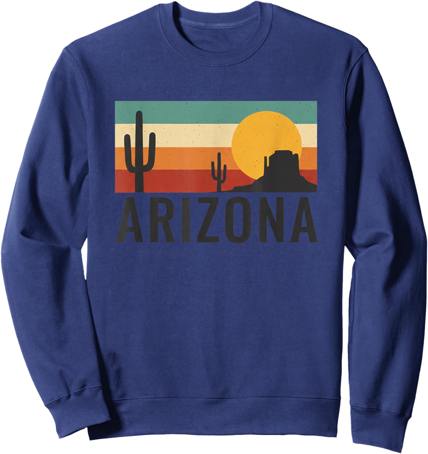 Arizona Desert Sunset Kids Cactus Saguaro State Pride Travel Sweatshirt - Sweatshirt | Navy