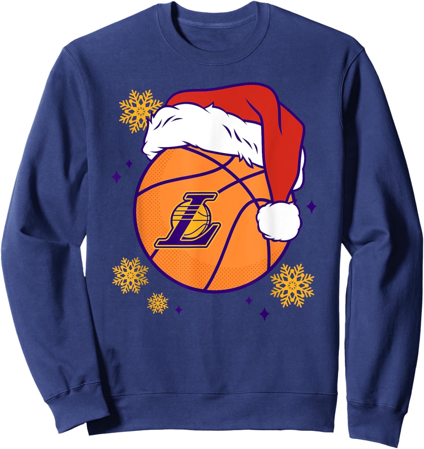 NBA Los Angeles Lakers Christmas Santa Hat Ball Sweatshirt - Sweatshirt | Navy