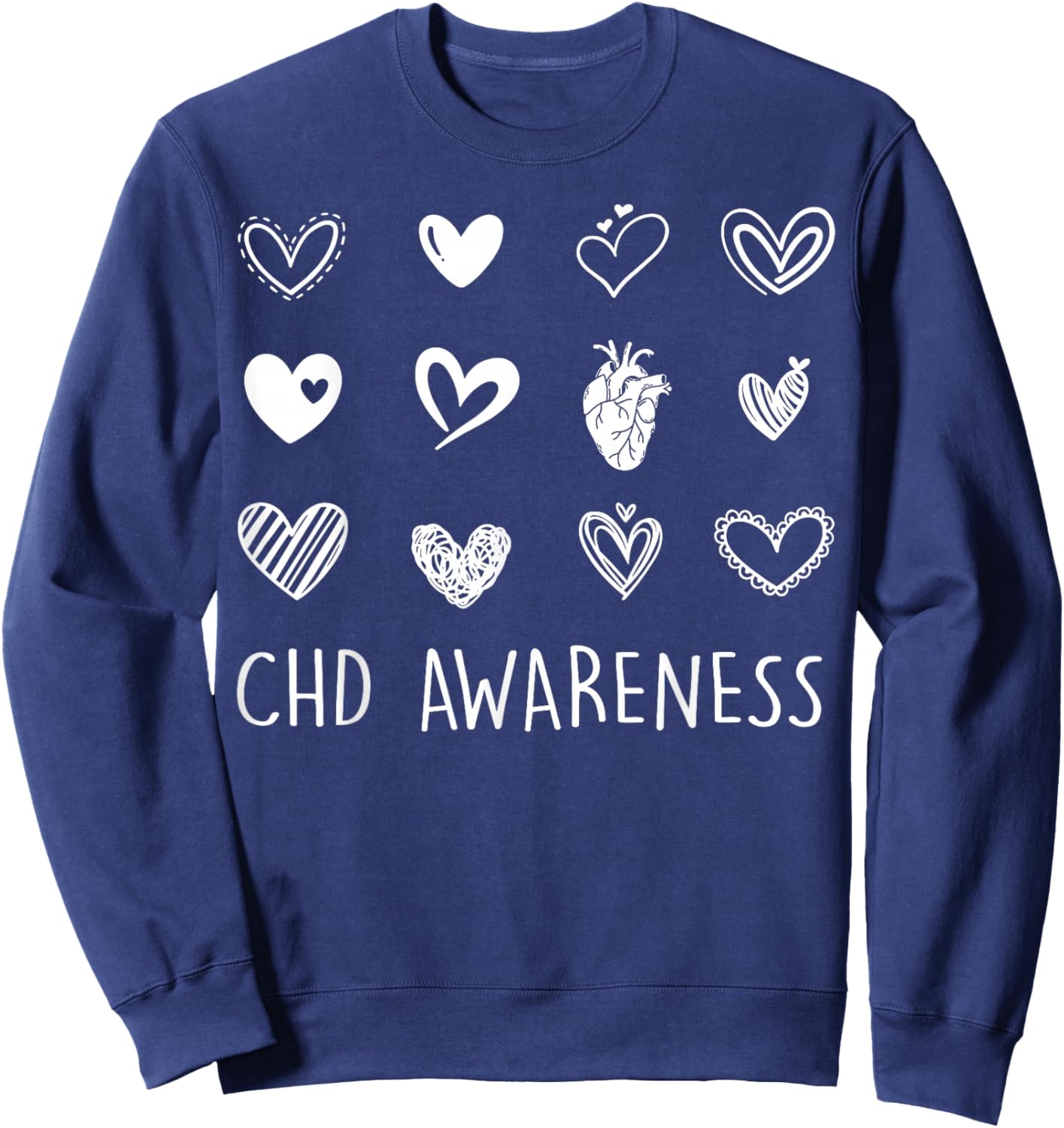CHD - Congenital Heart Disease Awareness Sweatshirt - Sweatshirt | Navy