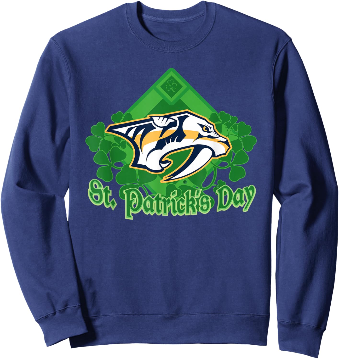 Nashville Predators St. Patrick's Day Black NHL Licensed Sweatshirt - Sweatshirt | Navy
