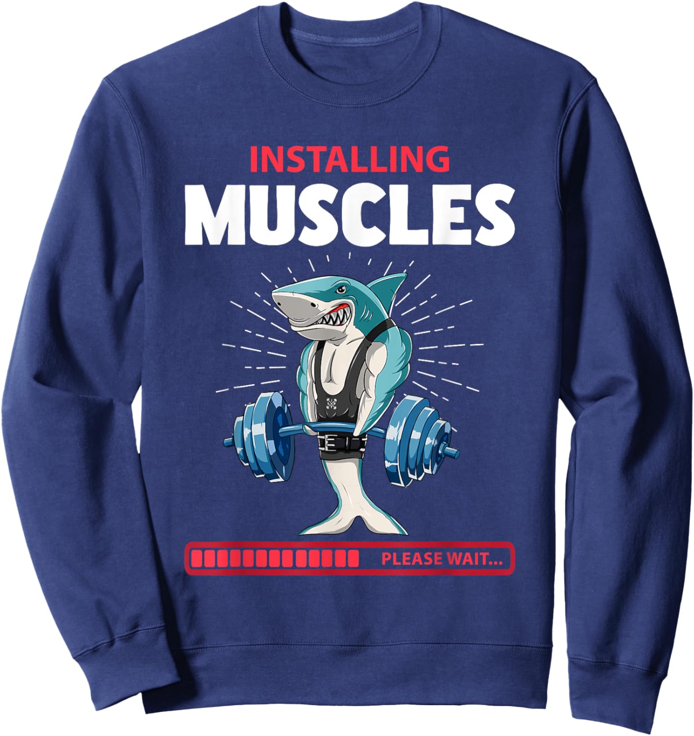Shark Deadlift Fitness Gym Weightlifting Sweatshirt - Sweatshirt | Navy