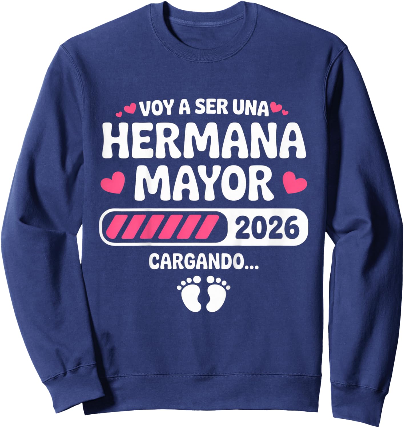Kids Hermana Mayor 2026 Big Sister 2026 Spanish Groovy Sweatshirt - Sweatshirt | Navy