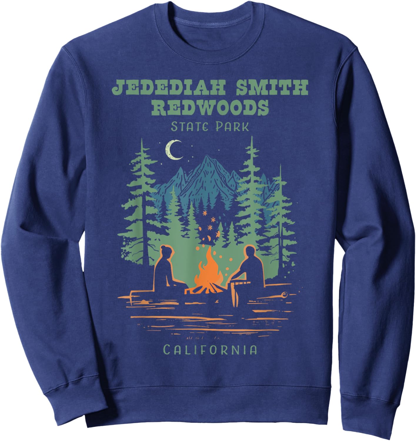 Jedediah Smith Redwoods State Park California Retro Vintage Sweatshirt - Sweatshirt | Navy