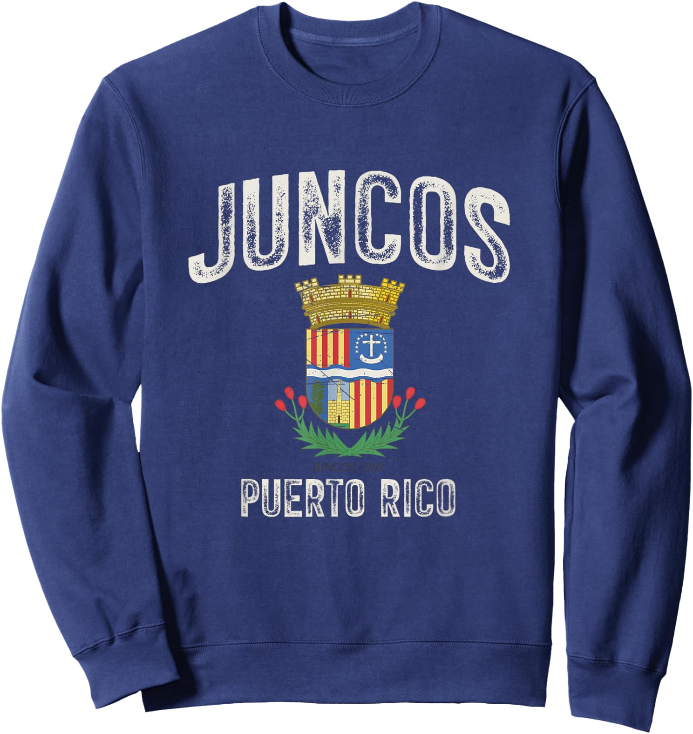 Juncos City in Puerto Rico, Juncos Armorial Sweatshirt - Sweatshirt | Navy