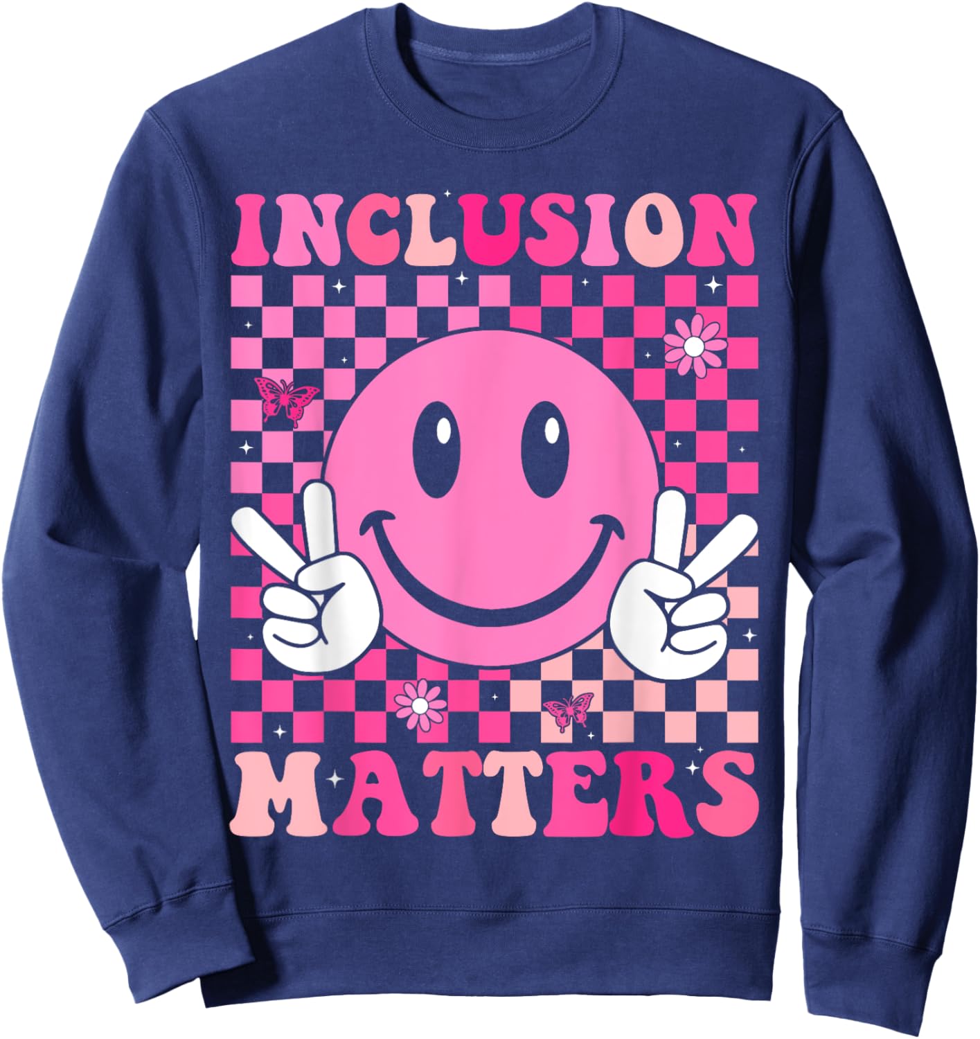 Inclusion Matters Groovy Special Education Teacher Sweatshirt - Sweatshirt | Navy