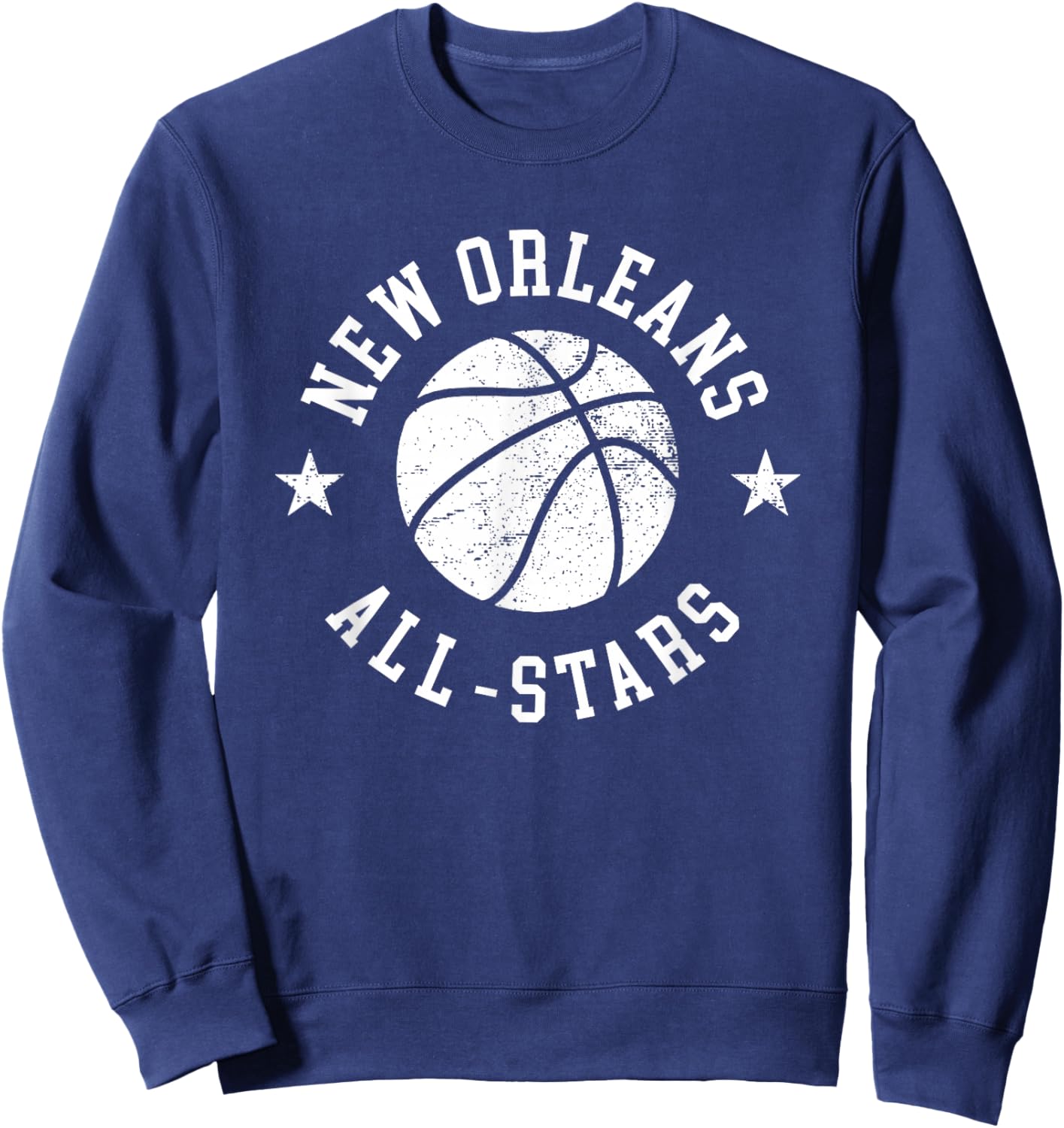 New Orleans Vintage All-Stars Retro 80s Basketball Sweatshirt - Sweatshirt | Navy