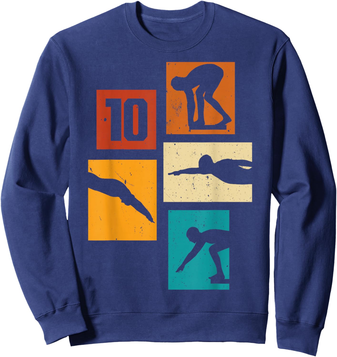 10th Birthday Swimmer Swimming 10 Year Old Boy Sweatshirt - Sweatshirt | Navy