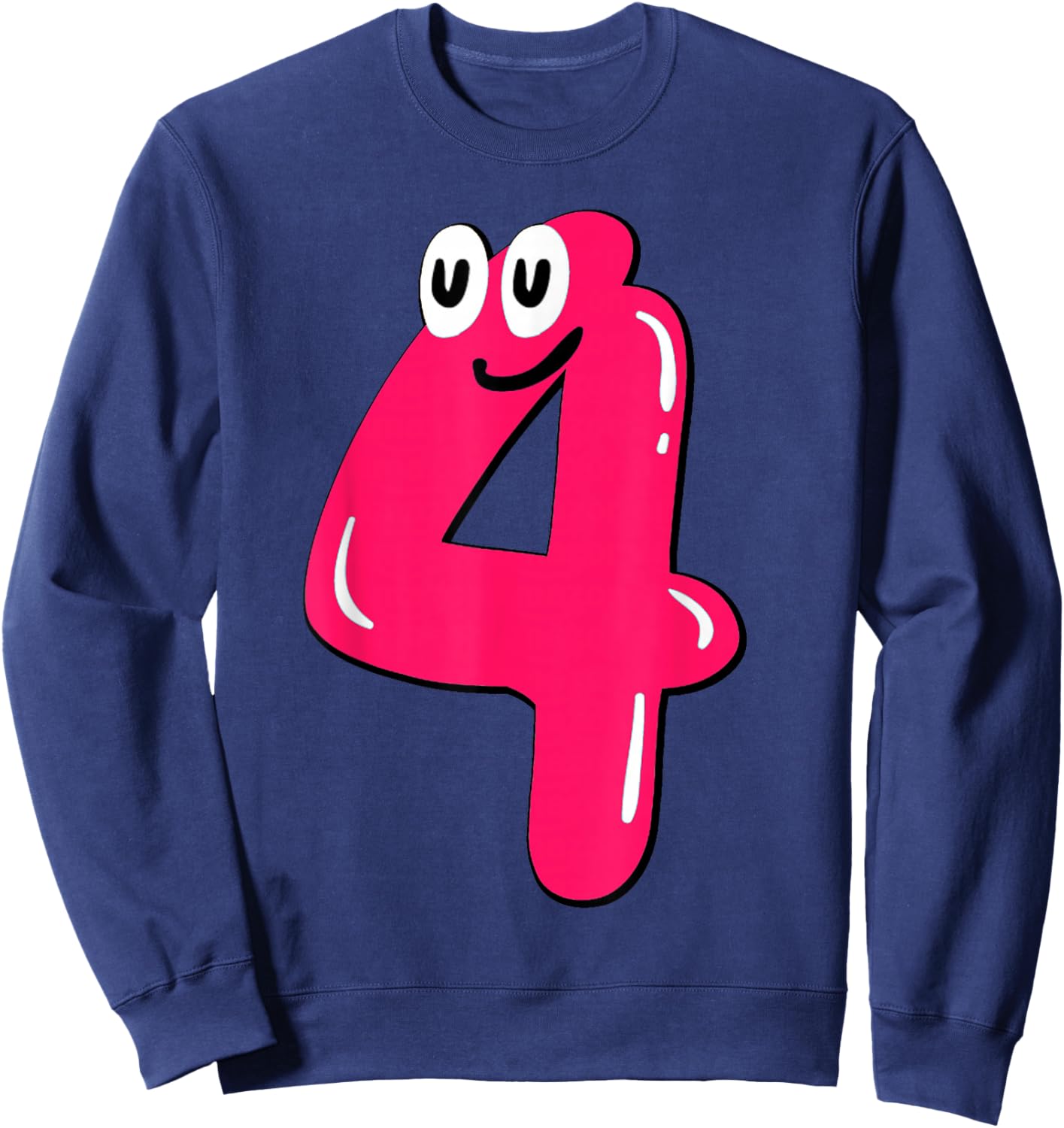 Number 4 Maths Day Outfit for Girl 4th Birthday Girls Sweatshirt - Sweatshirt | Navy
